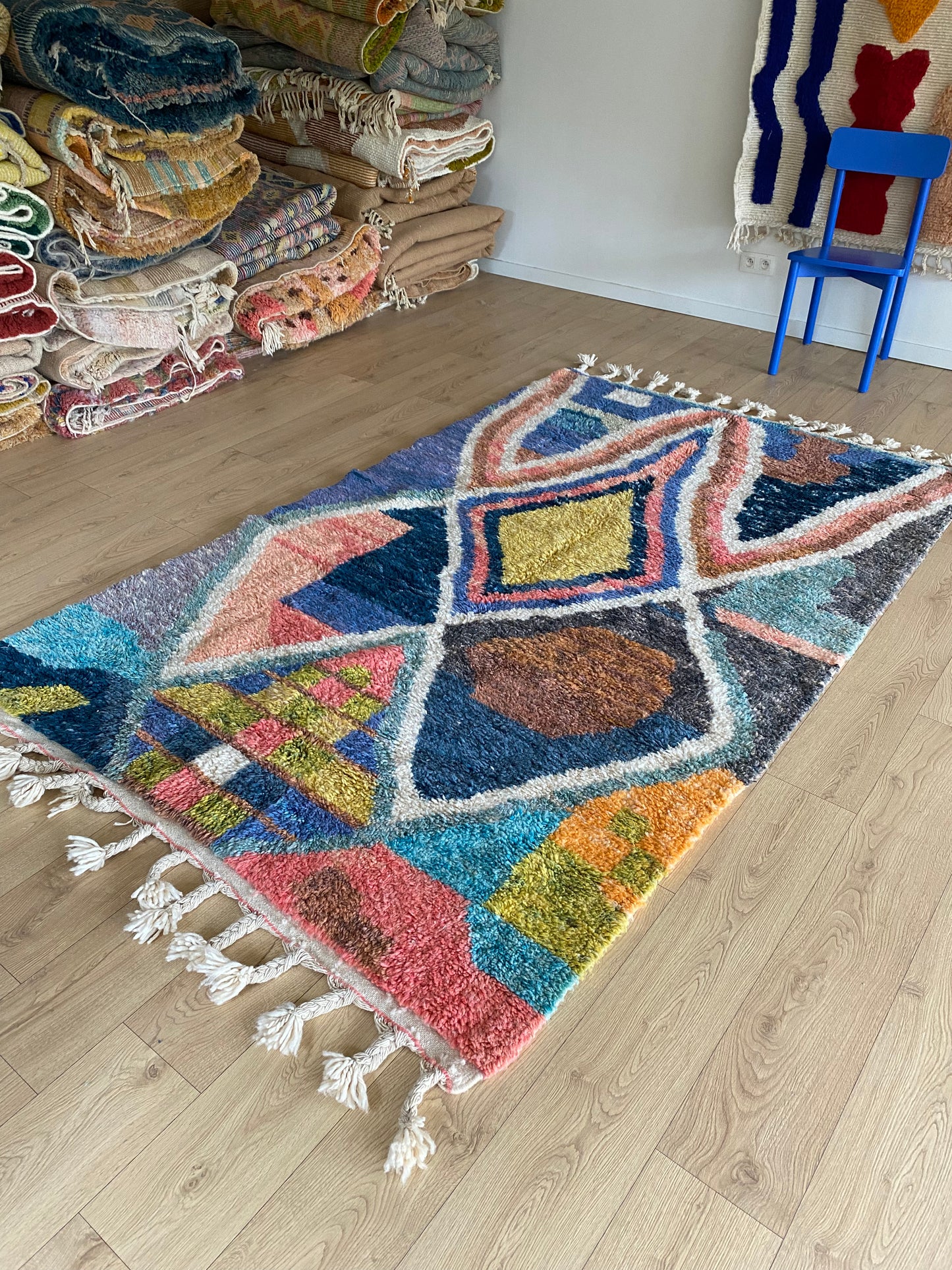 Beni Ouarain Moroccan Colorful Rug (1151) 255x160cm - Lilou