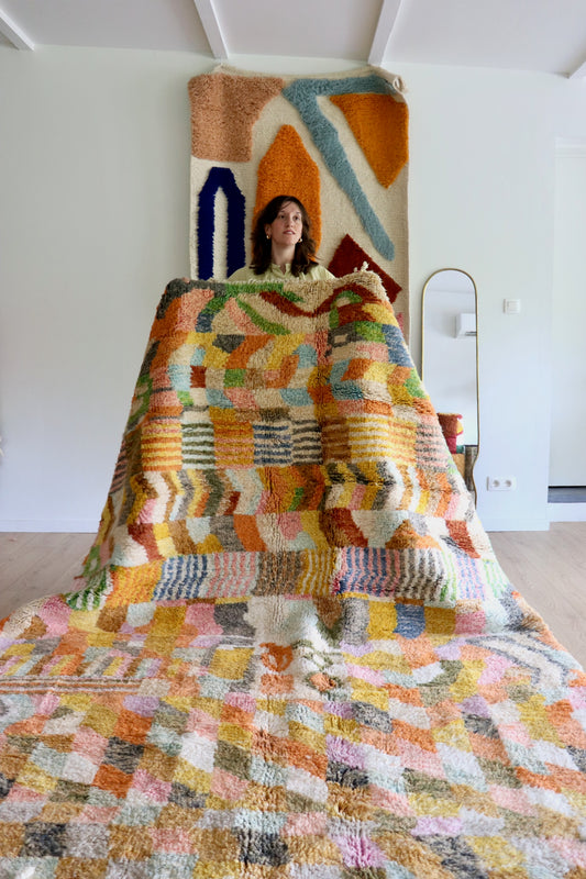 Beni Ouarain Moroccan Colorful Rug (1238) 280x210cm - Afternoon on the Terrasse