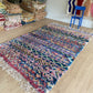 Beni Ouarain Moroccan Colorful Rug (1192) 295x190cm - Blue Flower Fields