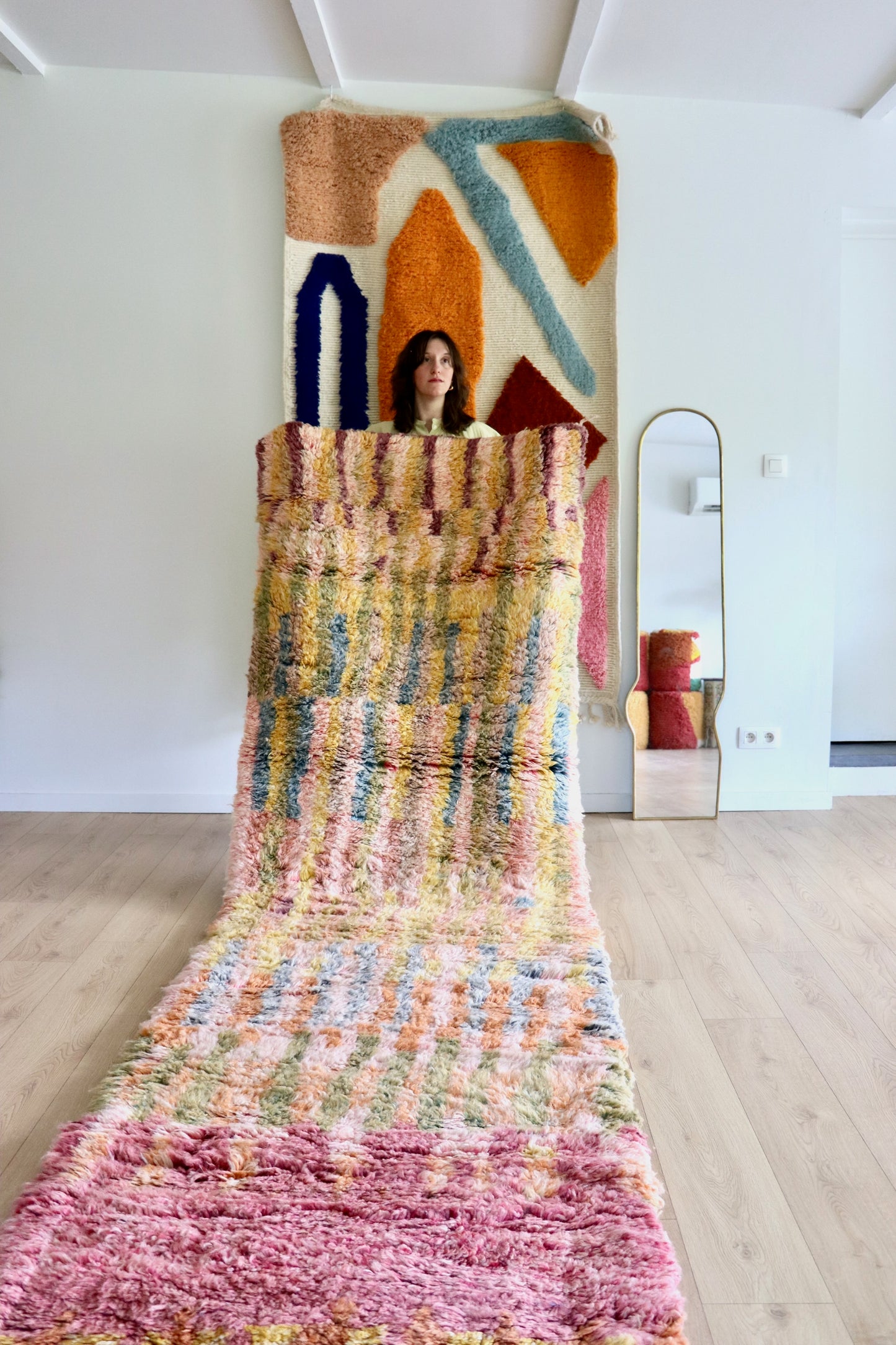 Beni Ouarain Moroccan Colorful Rug (1220) 364x120cm - My Old Heart
