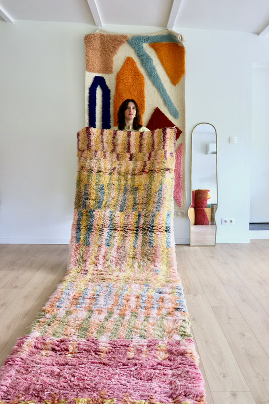 Beni Ouarain Moroccan Colorful Rug (1220) 364x120cm - My Old Heart