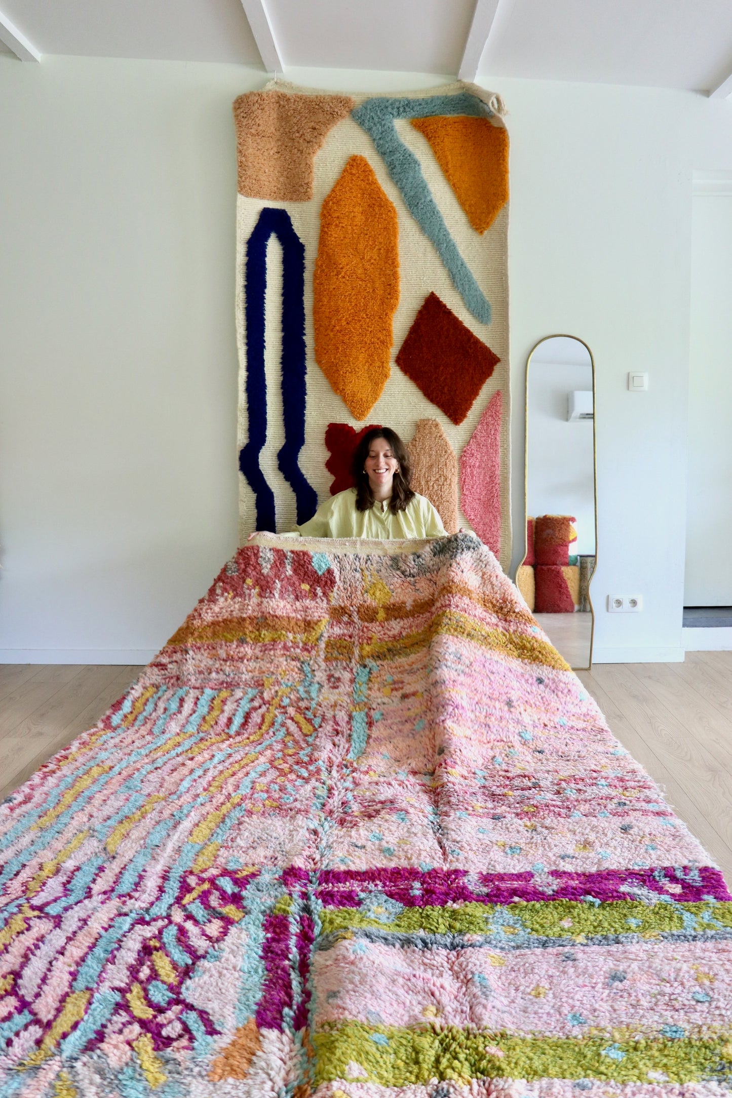 Beni Ouarain Moroccan Colorful Rug (1237) 307x197cm - Nap in the garden