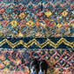 Beni Ouarain Moroccan Colorful Rug (1192) 295x190cm - Blue Flower Fields