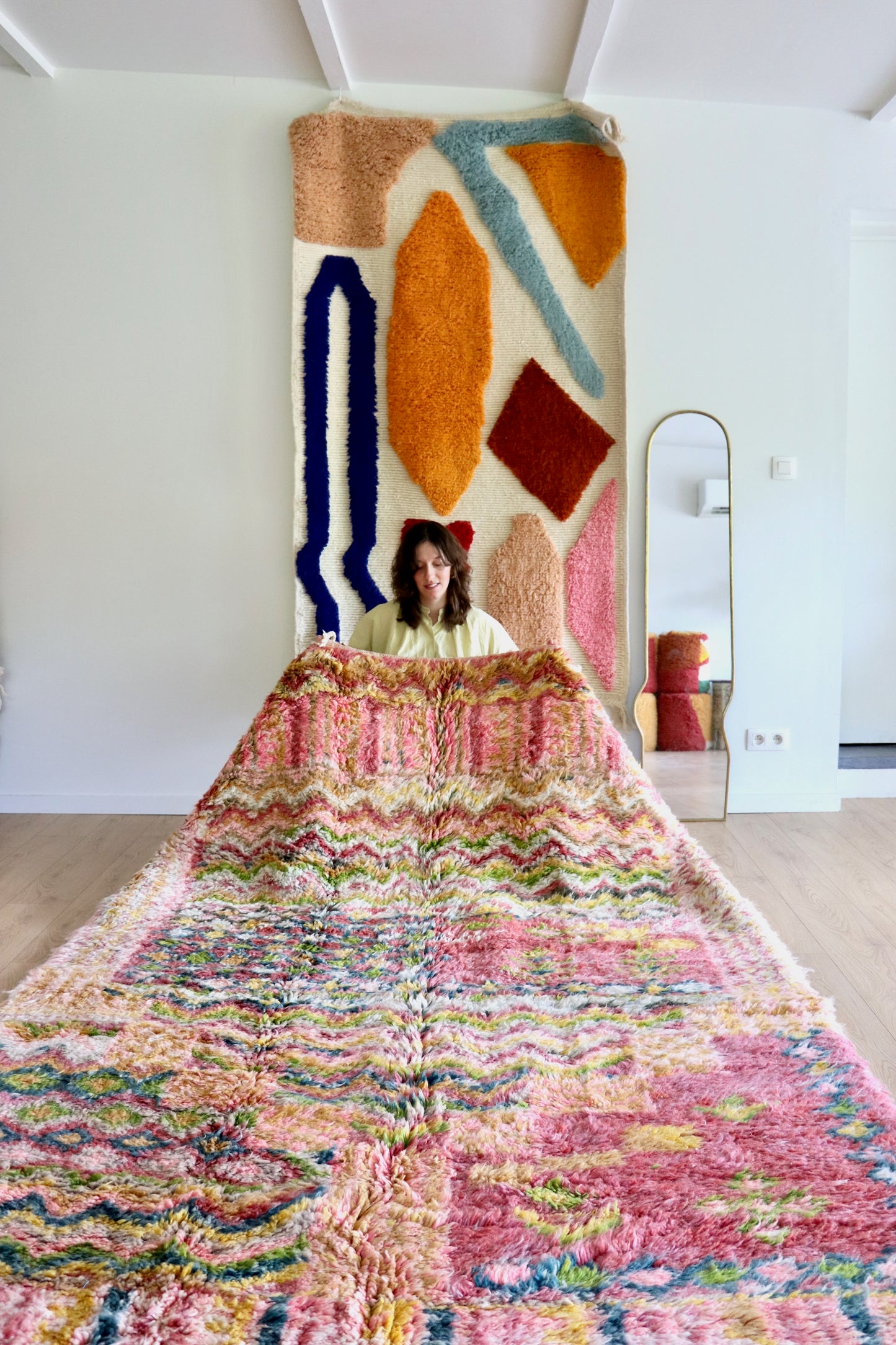 Beni Ouarain Moroccan Colorful Rug (1236) 293x188cm - Flower Fields
