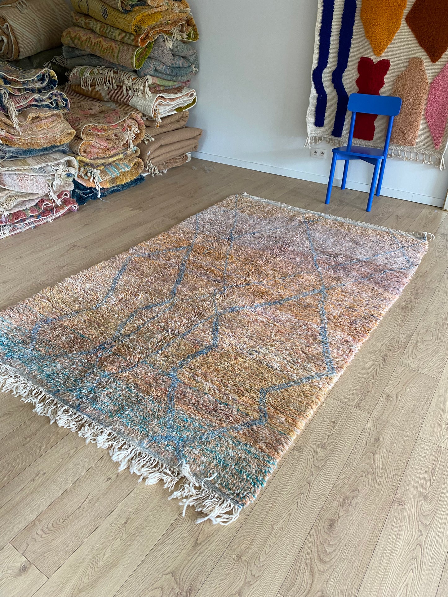 Beni Ouarain Marokkaans kleurrijk tapijt (1150) 255x170cm - Sunset