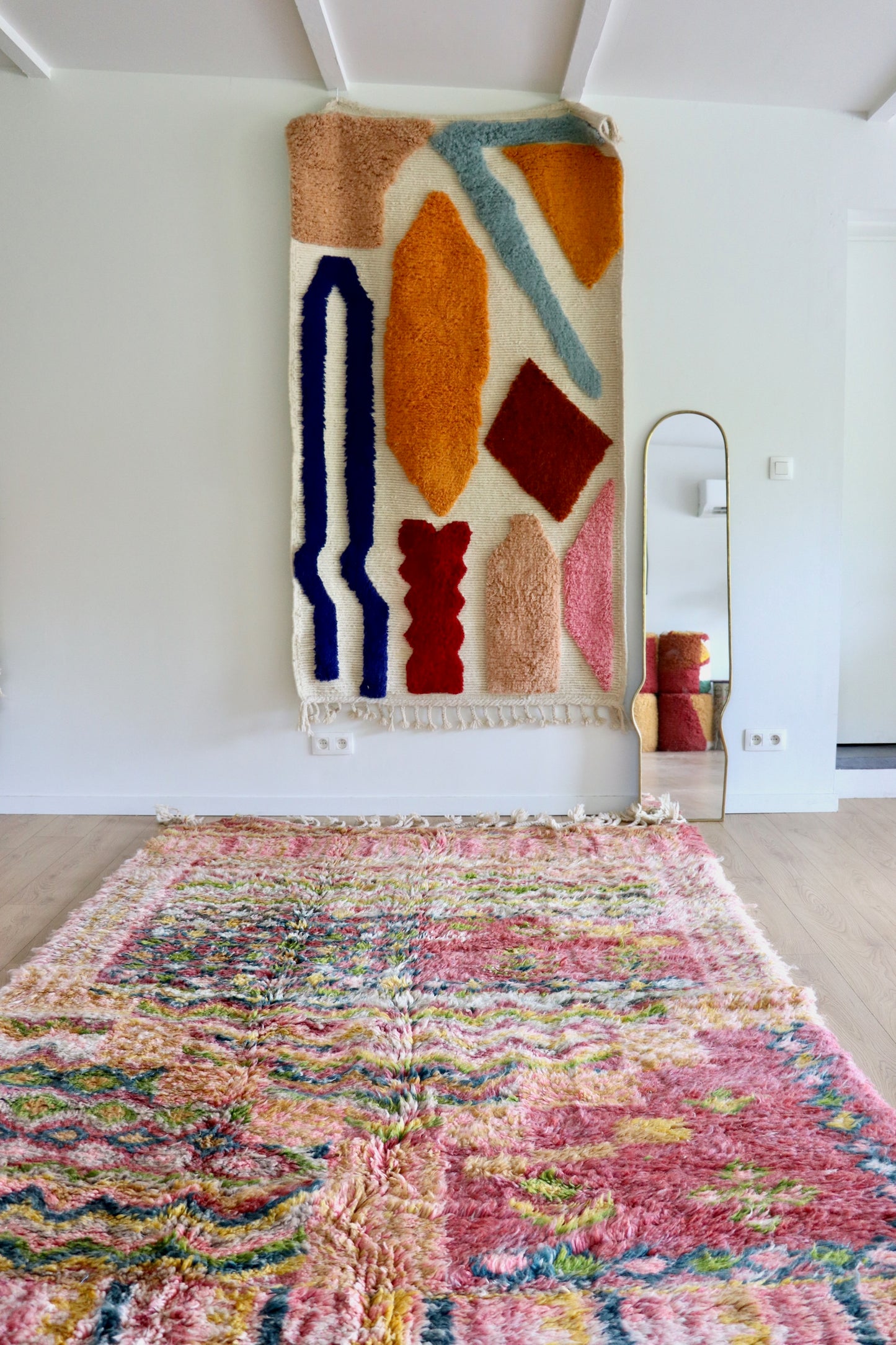 Beni Ouarain Moroccan Colorful Rug (1236) 293x188cm - Flower Fields