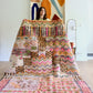 Tapis Beni Ouarain coloré (1289) 307x190cm - Flower Fields Pink