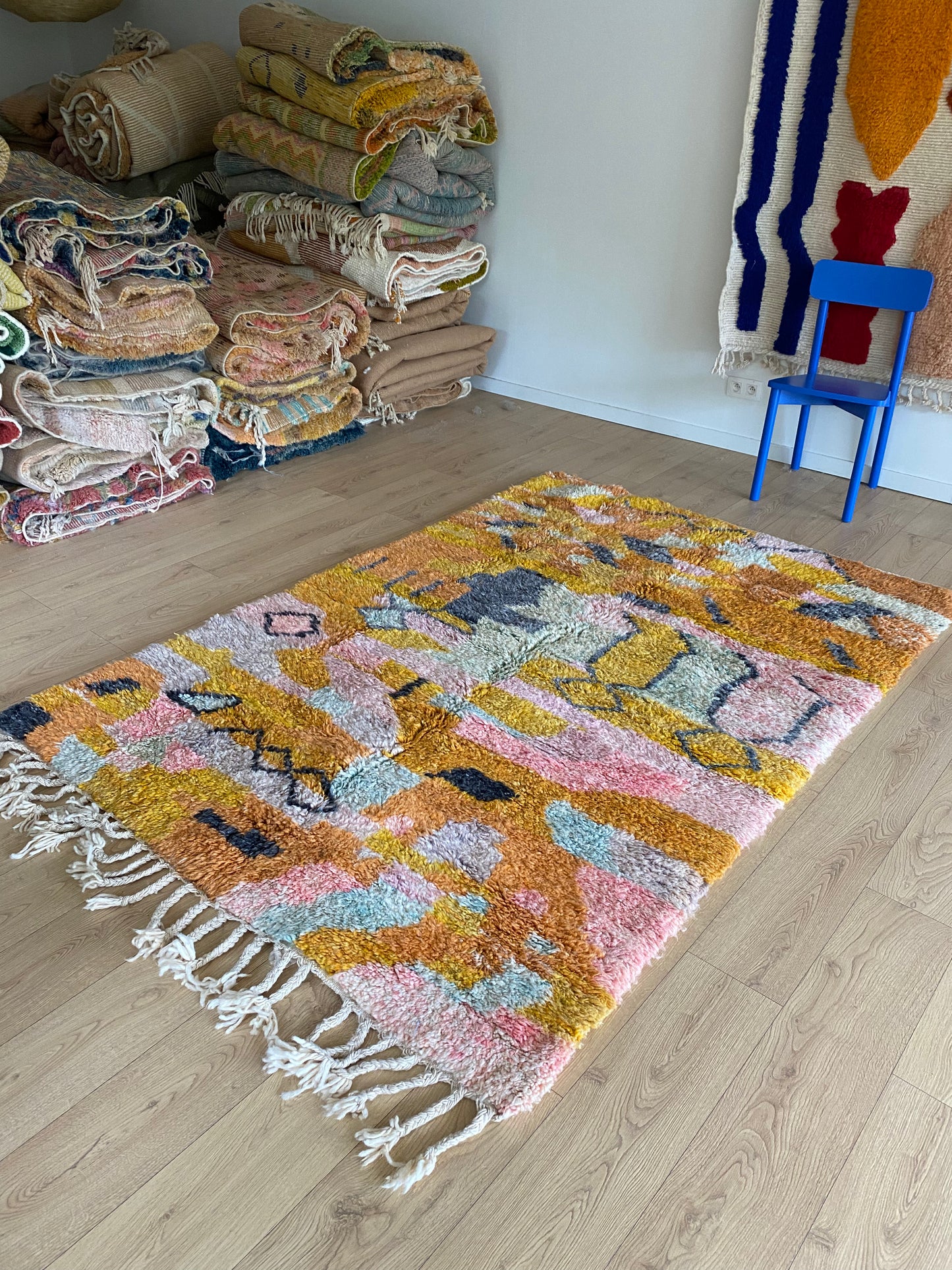 Beni Ouarain Moroccan Colorful Rug (1149) 232x165cm - Apero Time