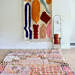 Tapis Beni Ouarain coloré (1289) 307x190cm - Flower Fields Pink