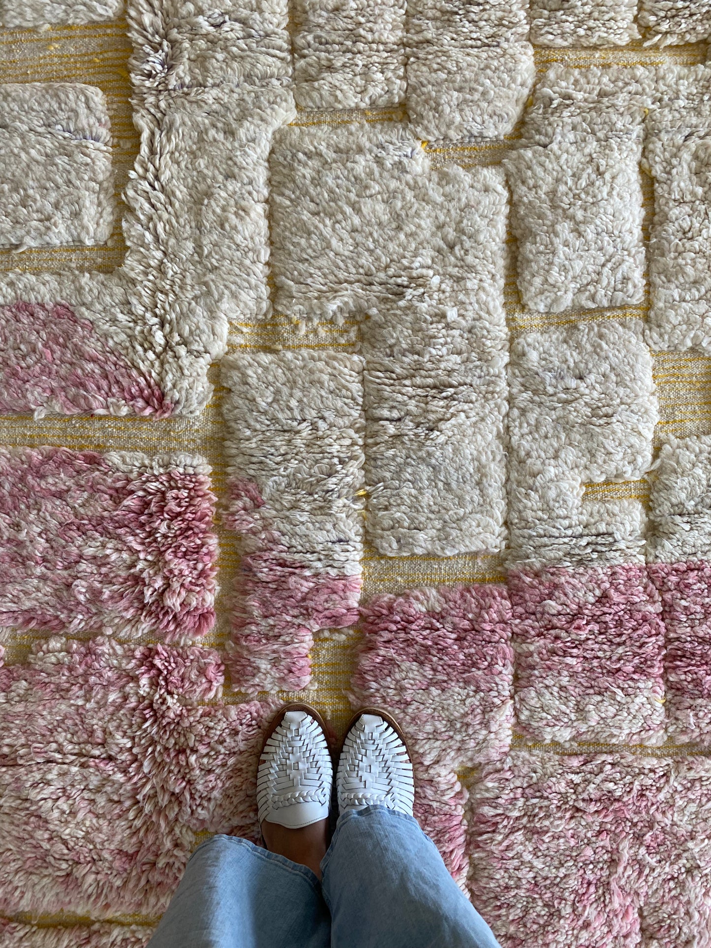 Beni Ouarain Moroccan Colorful Rug (1216) 247x156cm - Bubblegum