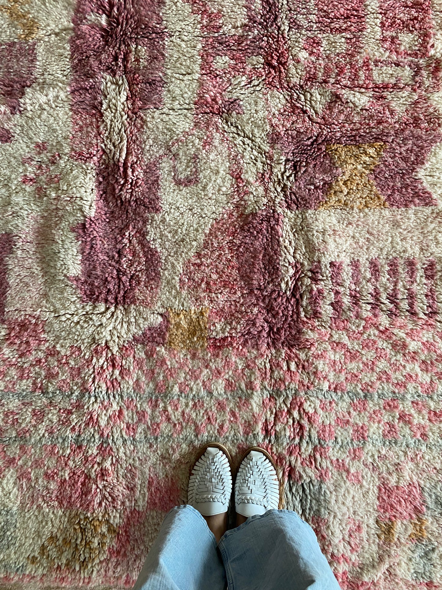 Beni Ouarain Moroccan Colorful Rug (1217) 242x153cm - Sugar