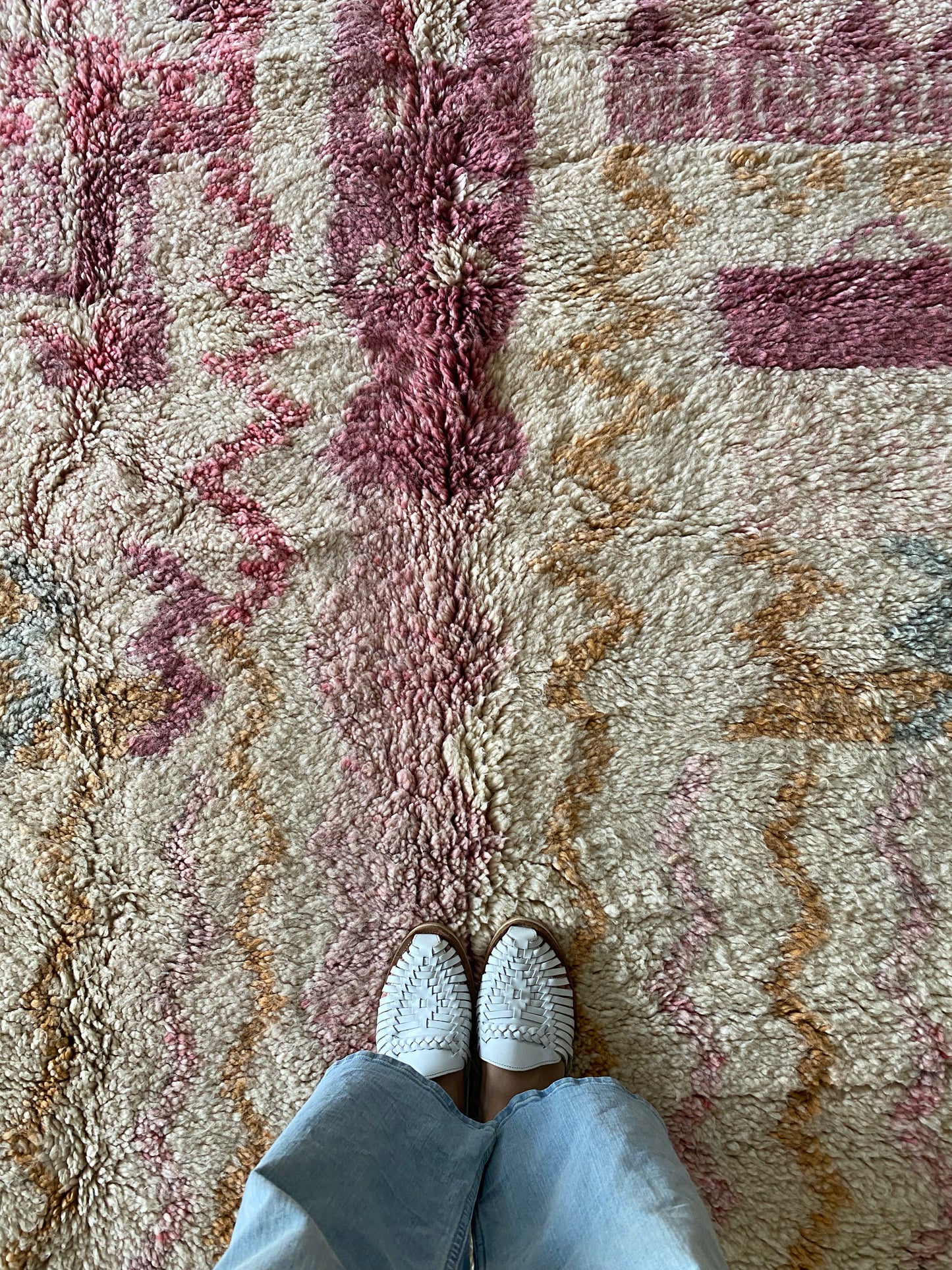 Beni Ouarain Moroccan Colorful Rug (1217) 242x153cm - Sugar