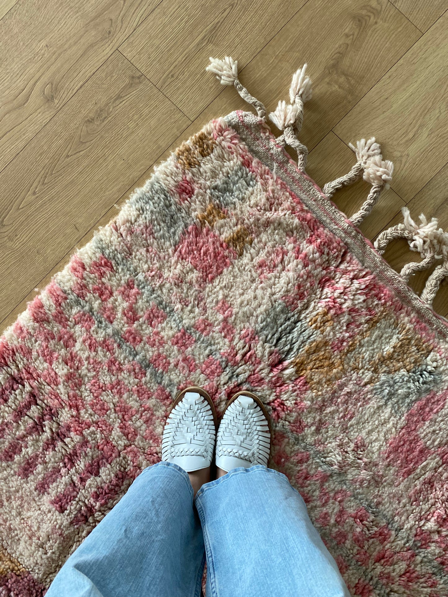 Beni Ouarain Moroccan Colorful Rug (1217) 242x153cm - Sugar