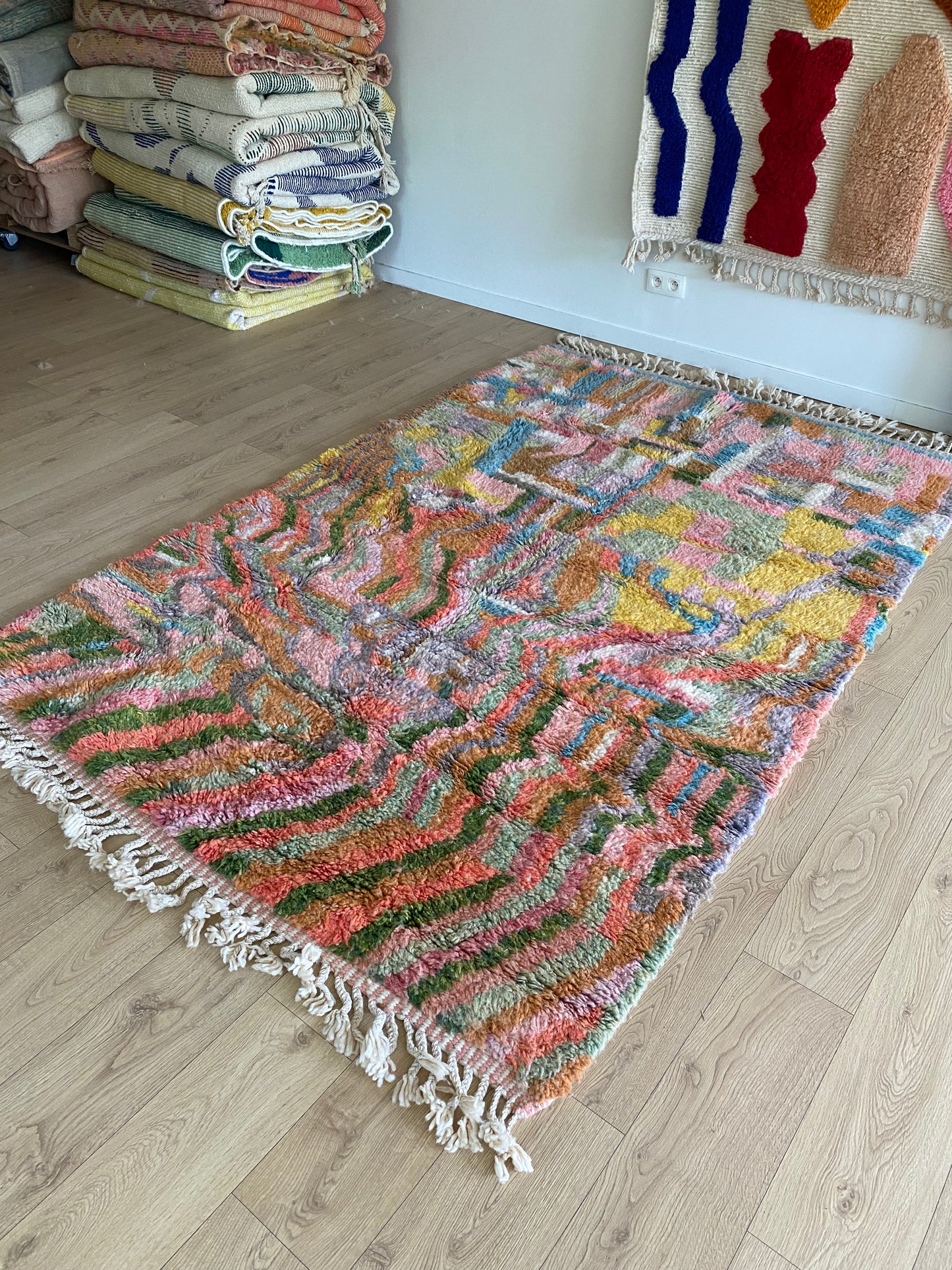 Beni Ouarain Moroccan Colorful Rug (1219) 253x168cm - Fairy Fields