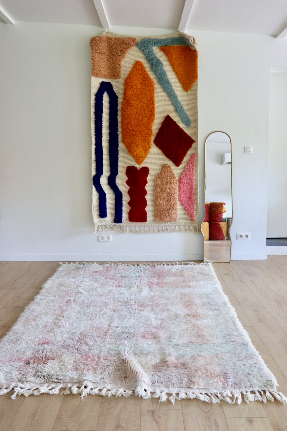Beni Ouarain Moroccan Colorful Rug (1245) 230x158cm - Icy Blue