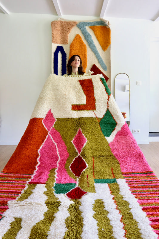 Tree of Colors Design Berber Rug (1223) 287x210cm - Olive