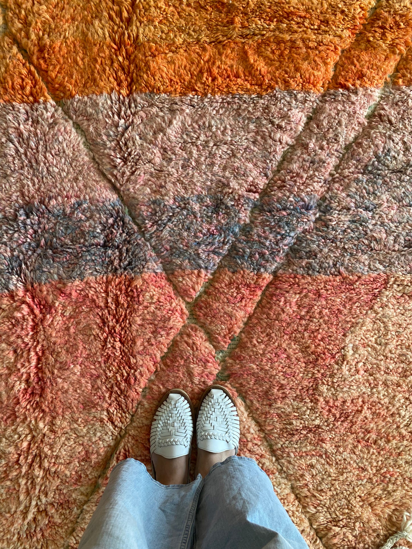 Beni Ouarain Moroccan Colorful Rug (1234) 300x210cm - Sunset