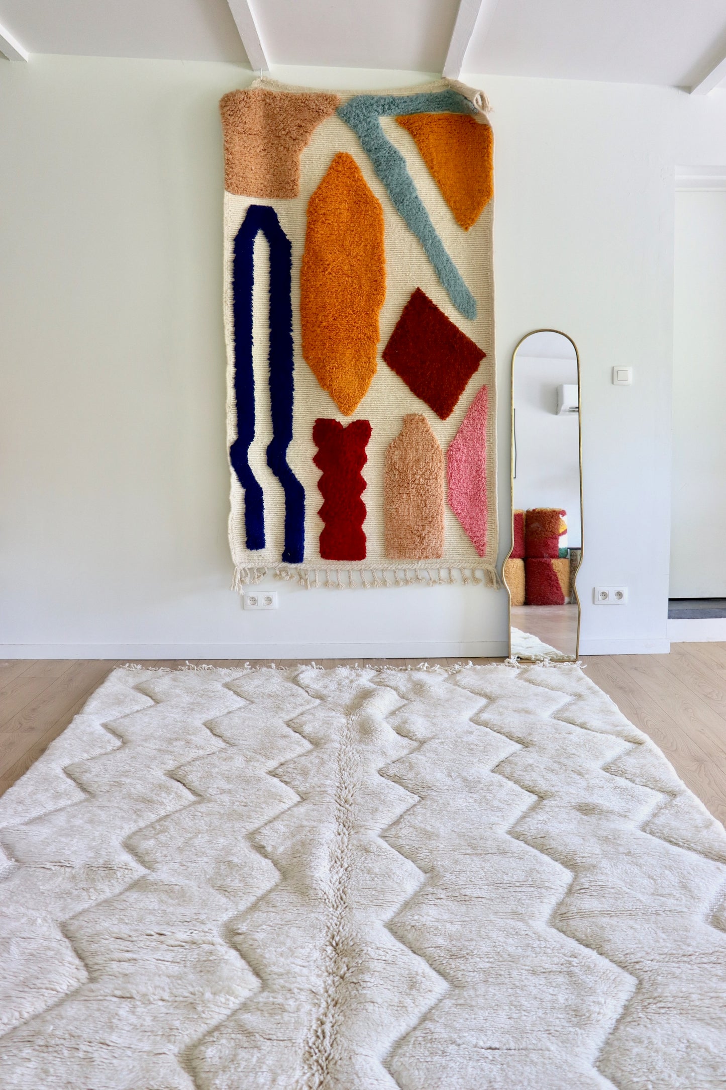 Mrirt Moroccan Rug (1233) 308x207cm - White Sand
