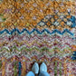 Tapis Beni Ouarain coloré (1290) 292x203cm - Flower Fields Orange