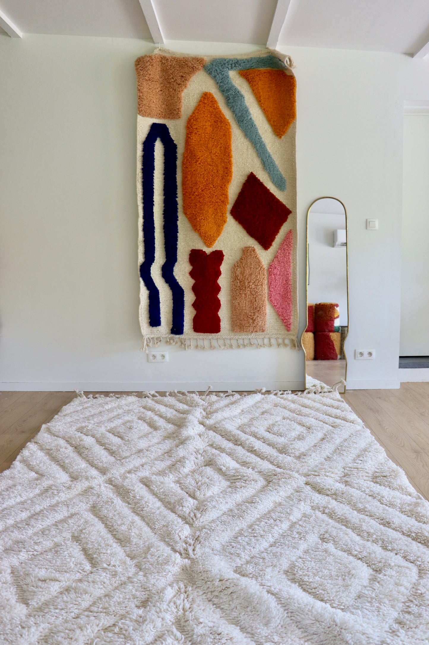 Beni Ouarain Moroccan Rug (1225) 302x199cm - Milk