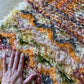 Tapis Beni Ouarain coloré (1290) 292x203cm - Flower Fields Orange