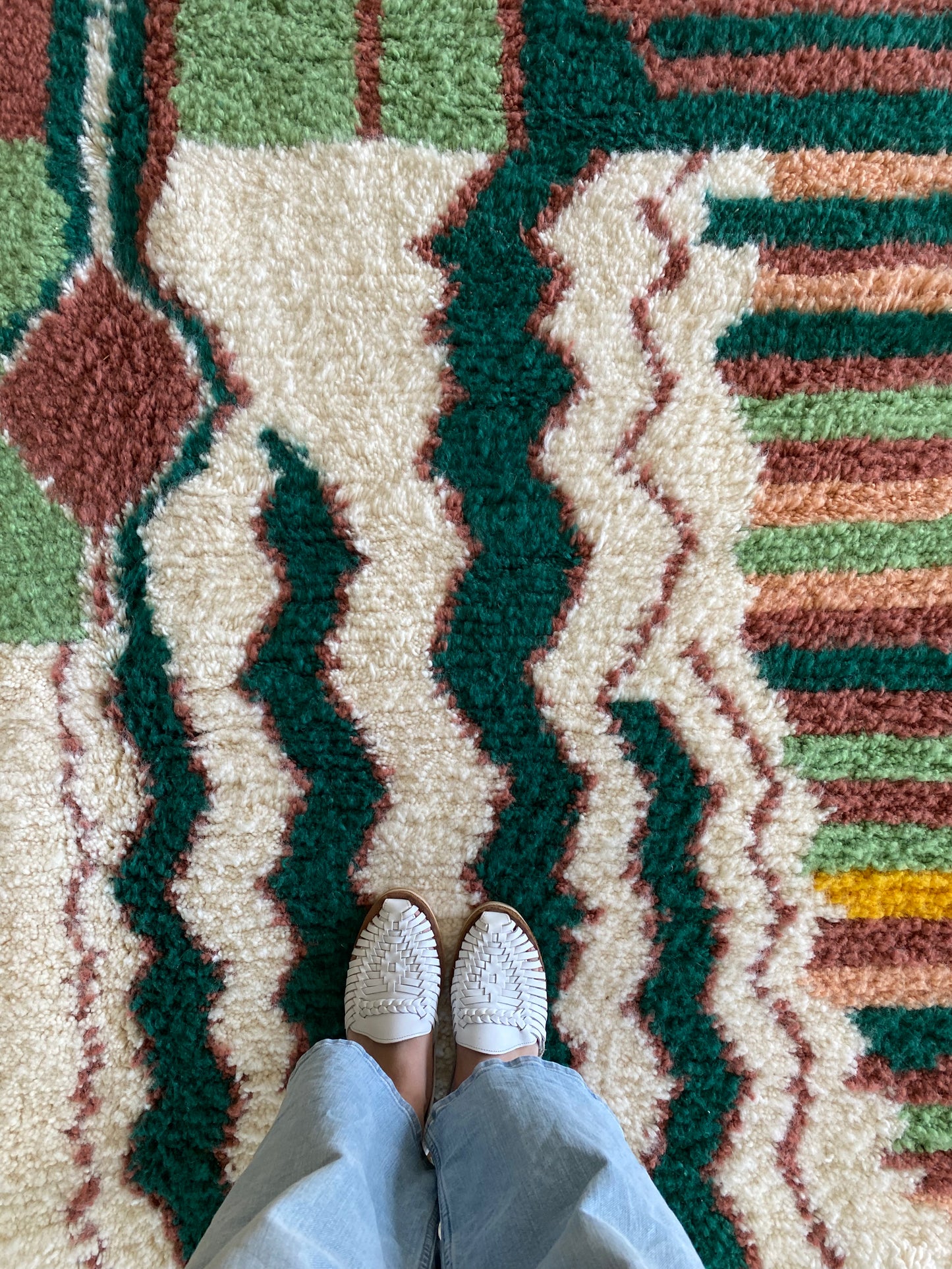 Tree of Colors Design Berber Rug (1229) 287x200cm - Emerald