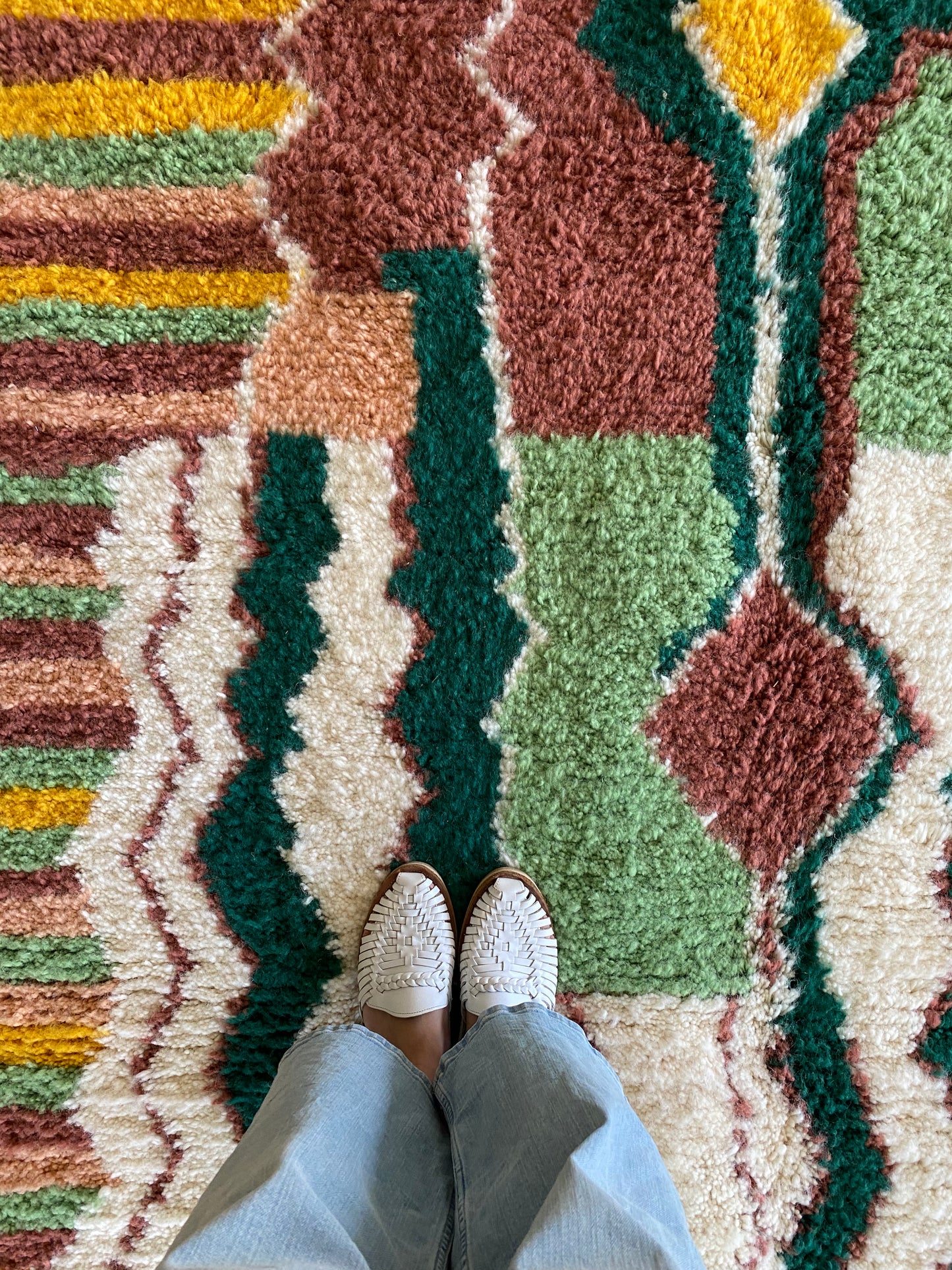 Tree of Colors Design Berber Rug (1229) 287x200cm - Emerald