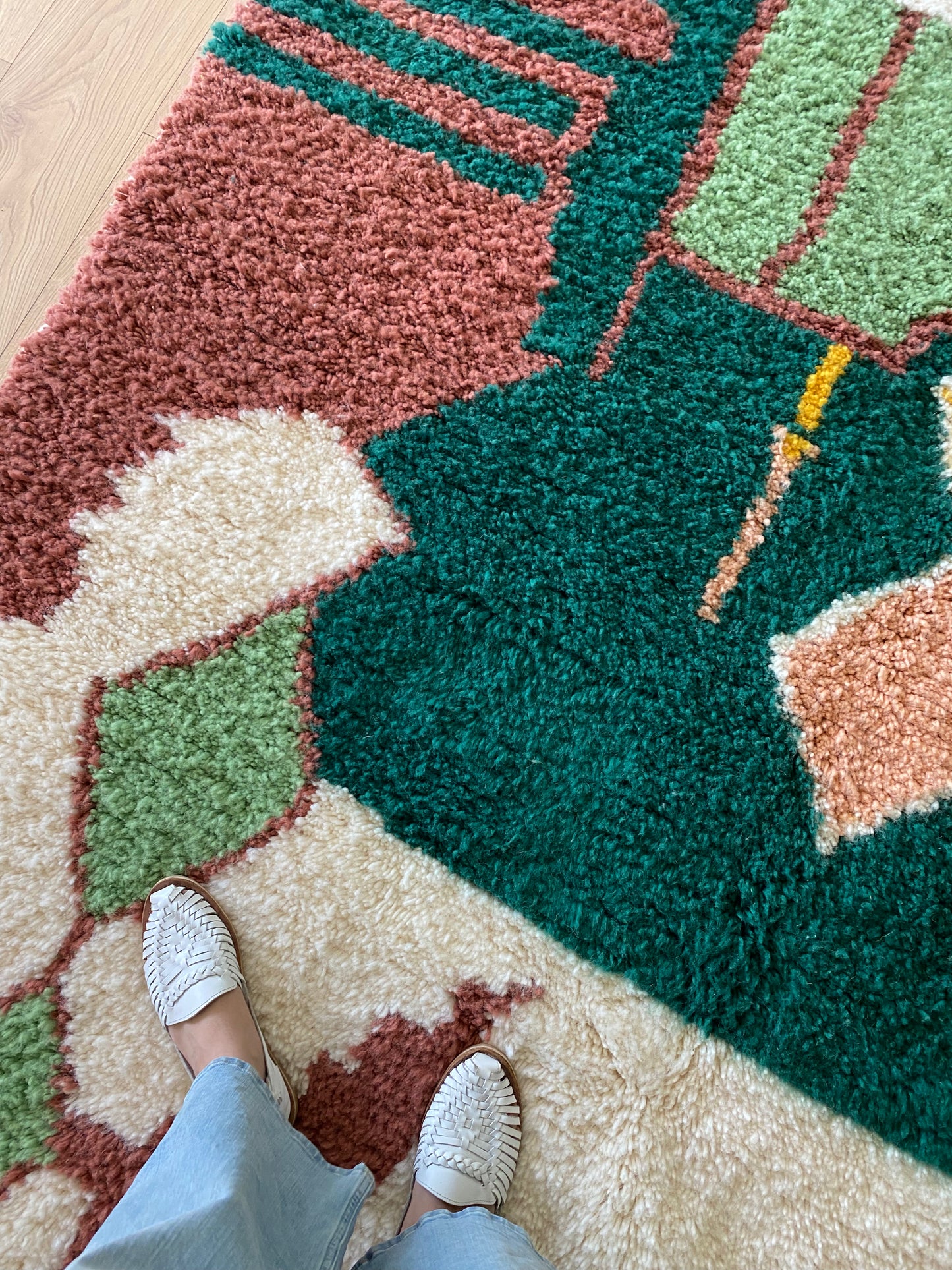 Tree of Colors Design Berber Rug (1229) 287x200cm - Emerald