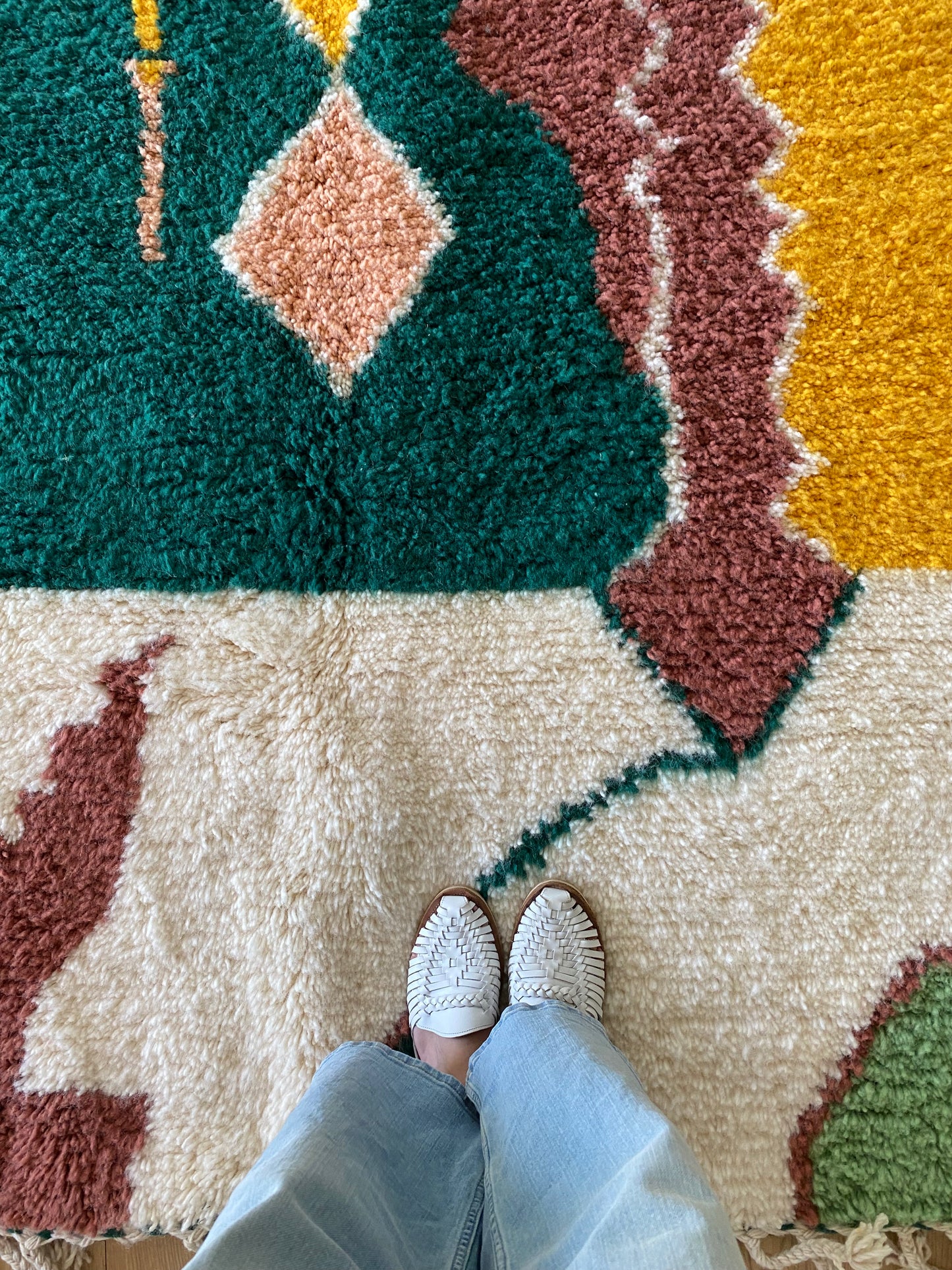 Tree of Colors Design Berber Rug (1229) 287x200cm - Emerald