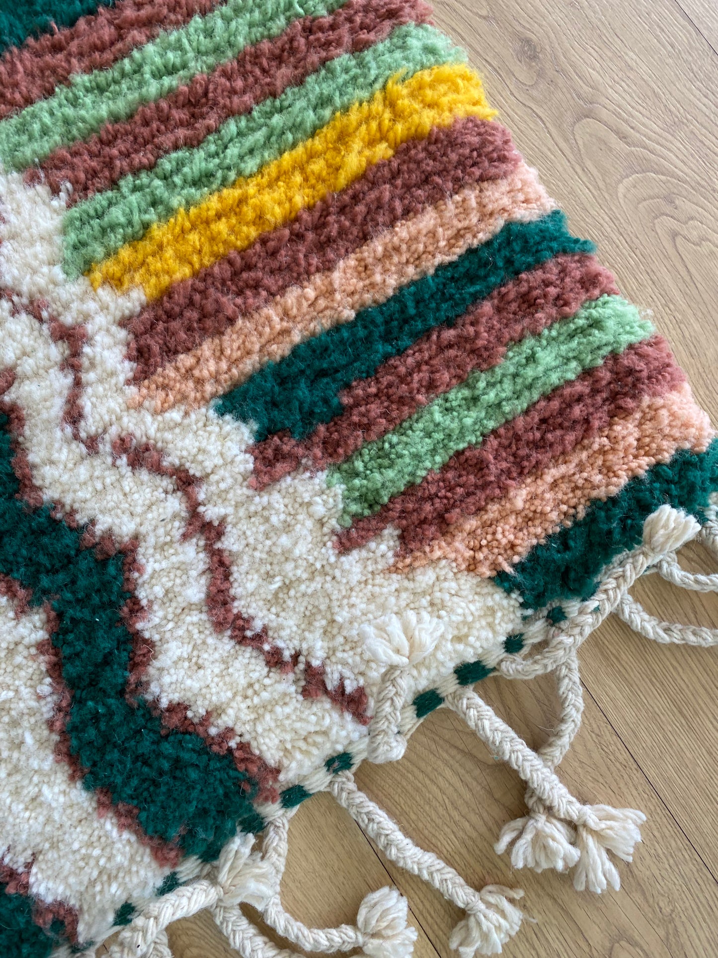 Tree of Colors Design Berber Rug (1229) 287x200cm - Emerald