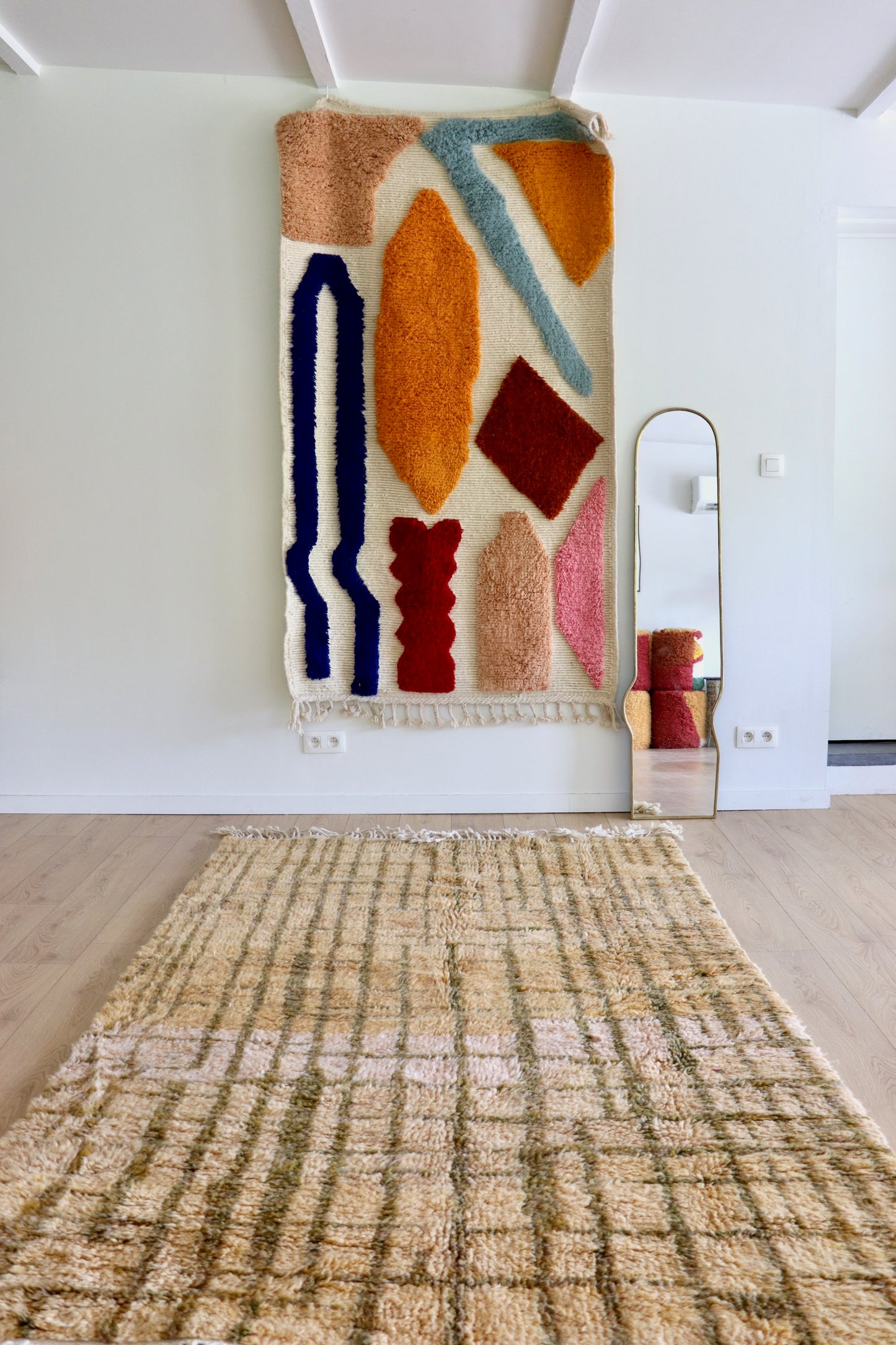 Beni Ouarain Marokkaans kleurrijk tapijt (1212) 255x155cm - Afternoon in the Garden