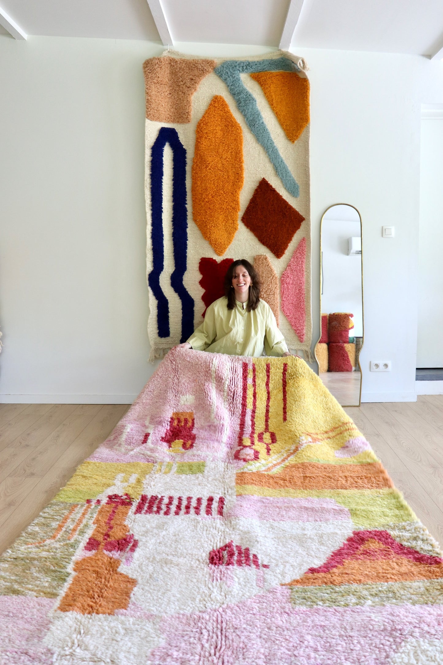 Beni Ouarain Moroccan Colorful Rug (1213) 272x160cm - Flamenco