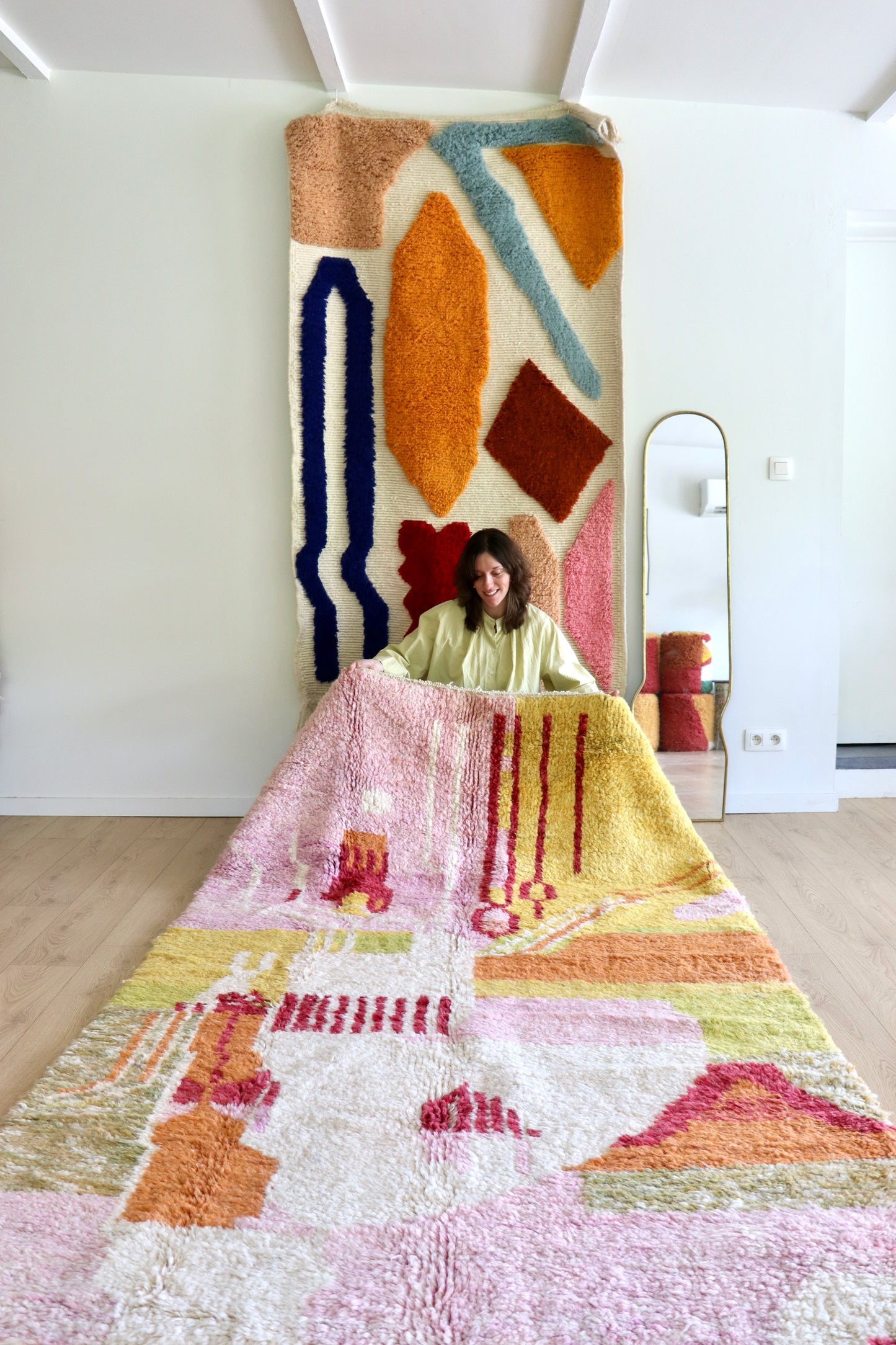 Beni Ouarain Moroccan Colorful Rug (1213) 272x160cm - Flamenco