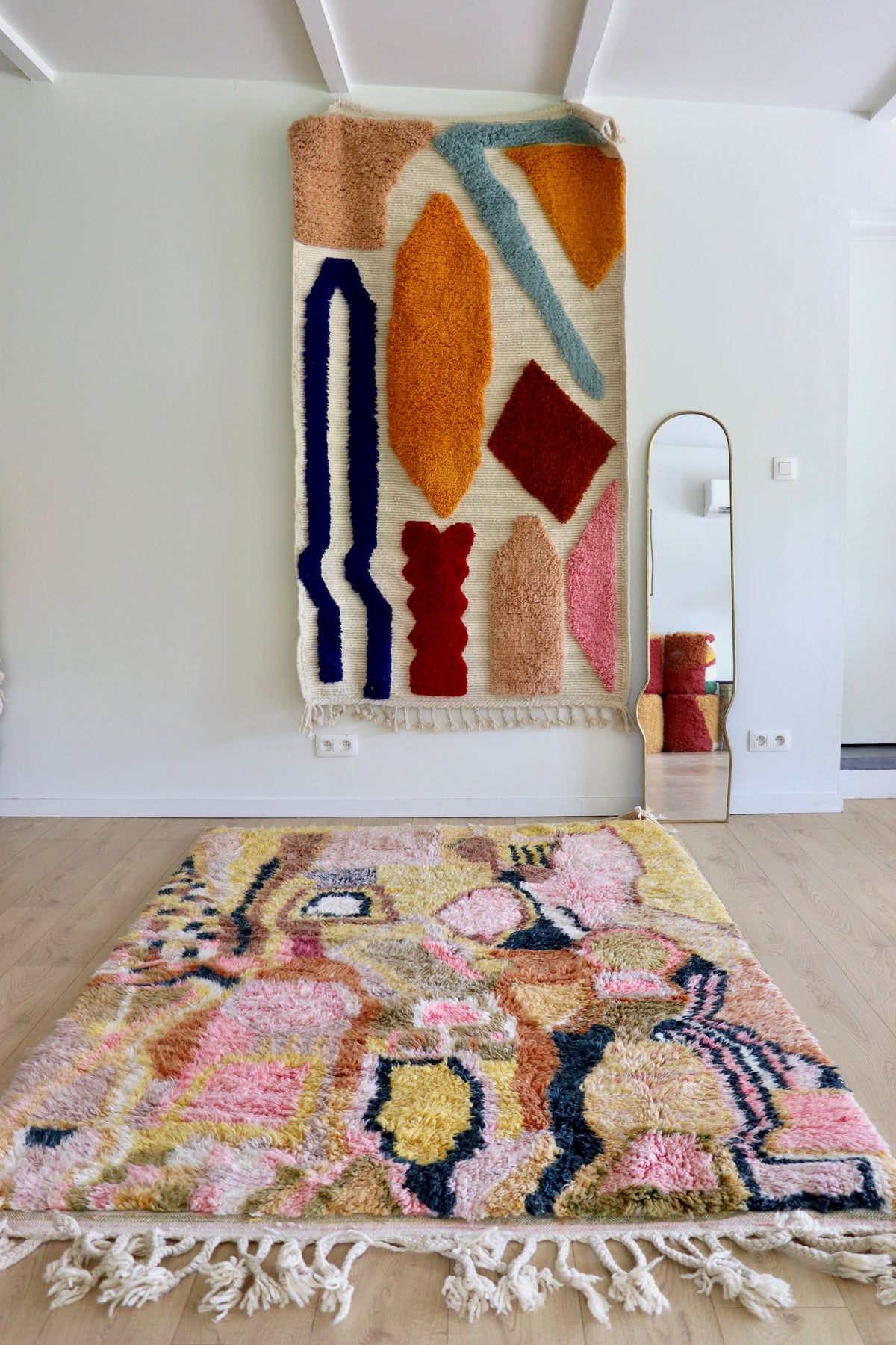 Beni Ouarain Moroccan Colorful Rug (1246) 245x164cm - Retro