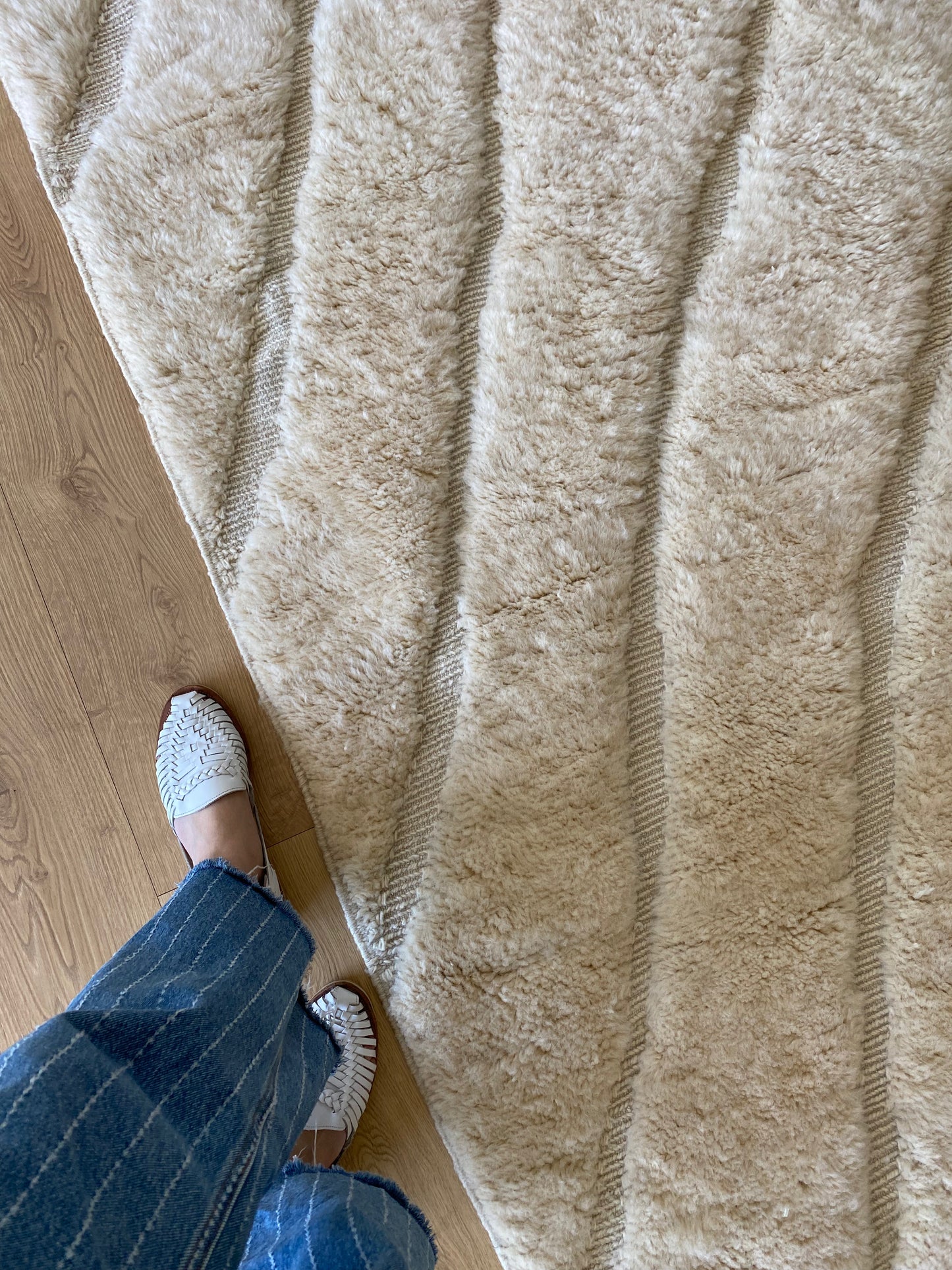 Tapis marocain Mrirt (1310) 410x310cm - Milk Foam