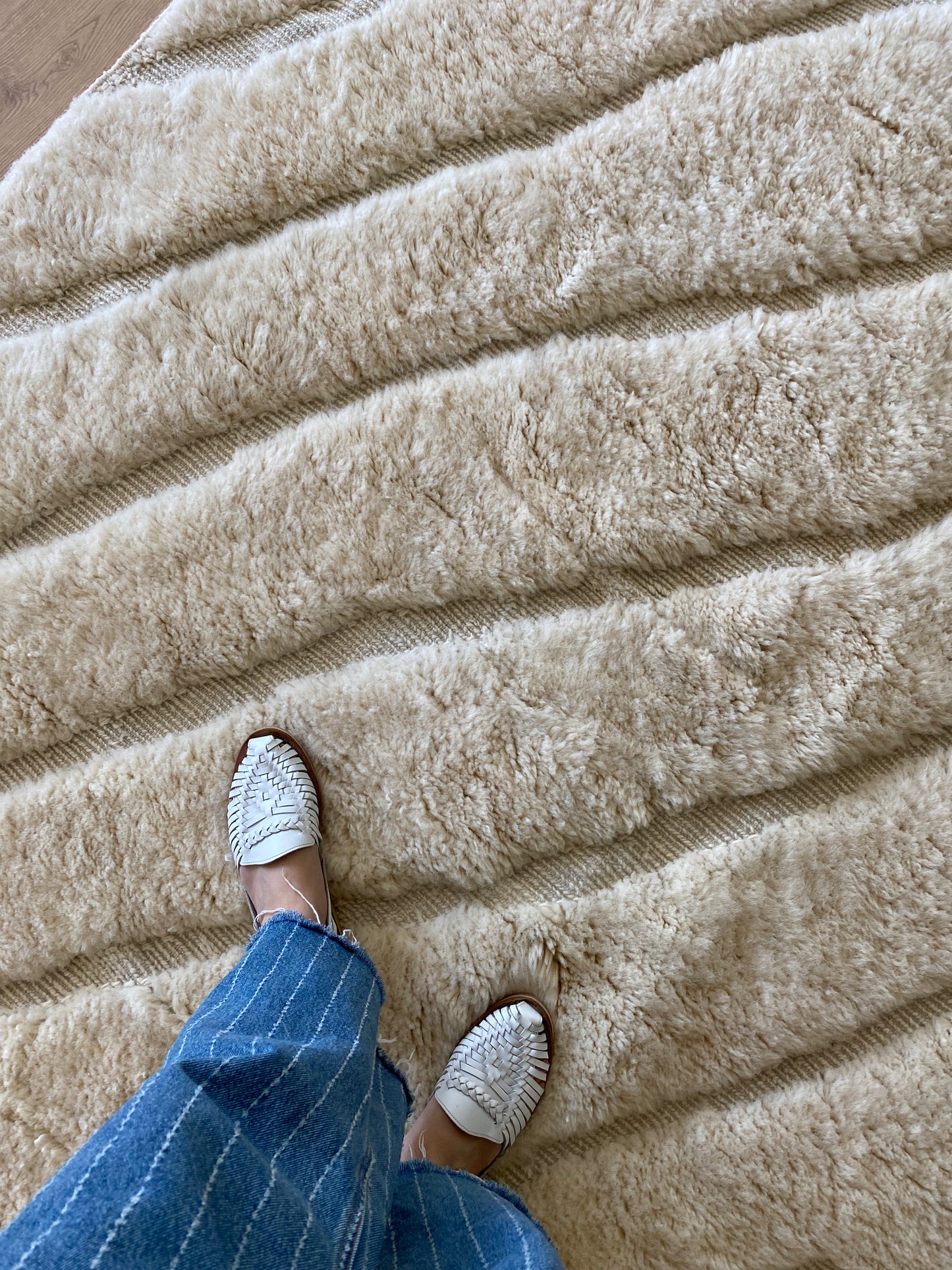 Tapis marocain Mrirt (1310) 410x310cm - Milk Foam