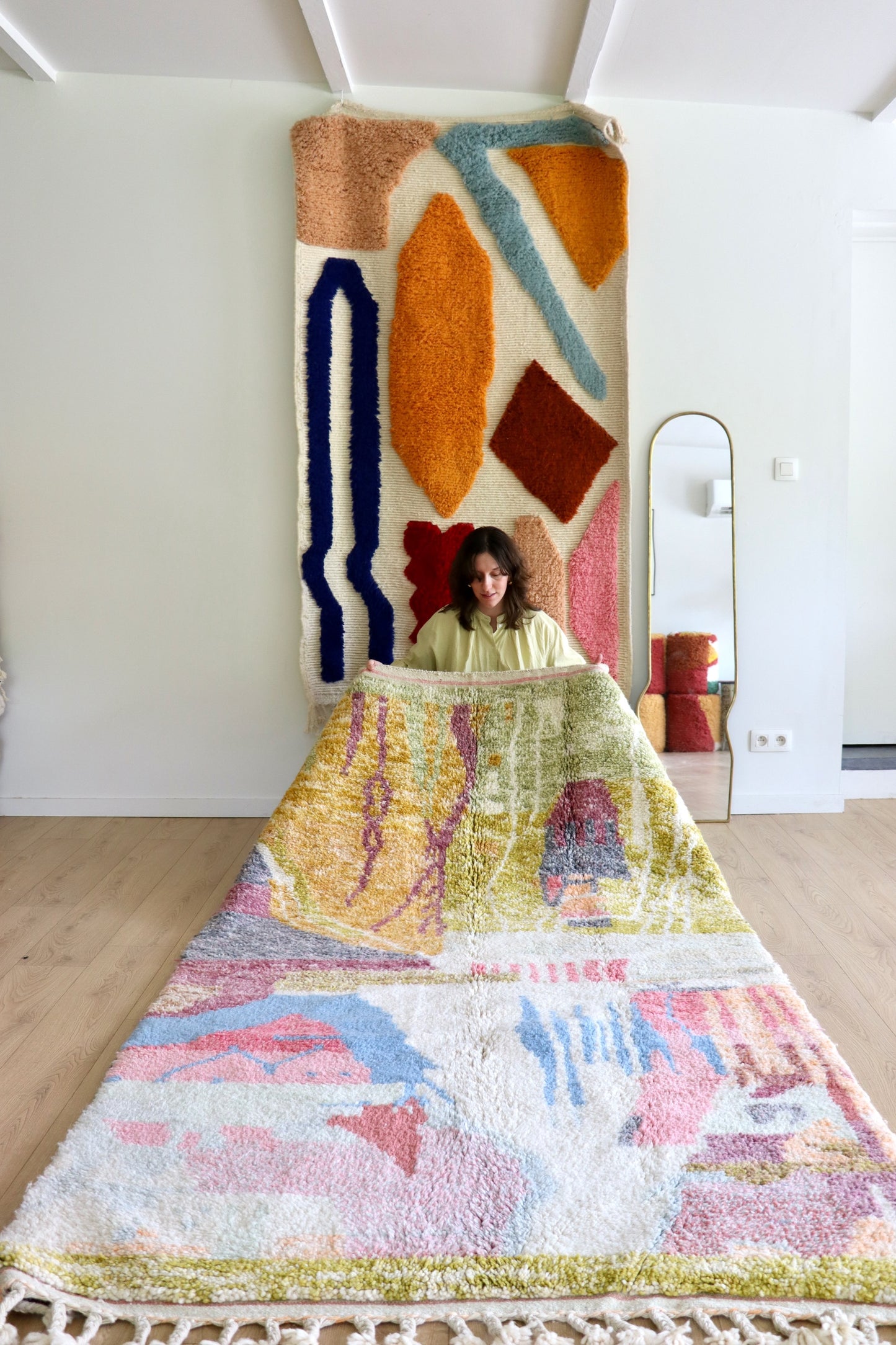 Beni Ouarain Moroccan Colorful Rug (1214) 257x150cm - Summer Feeling