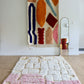 Beni Ouarain Moroccan Colorful Rug (1216) 247x156cm - Bubblegum