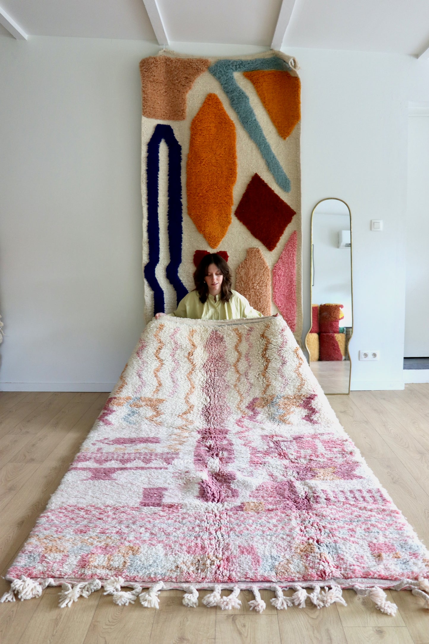 Beni Ouarain Moroccan Colorful Rug (1217) 242x153cm - Sugar