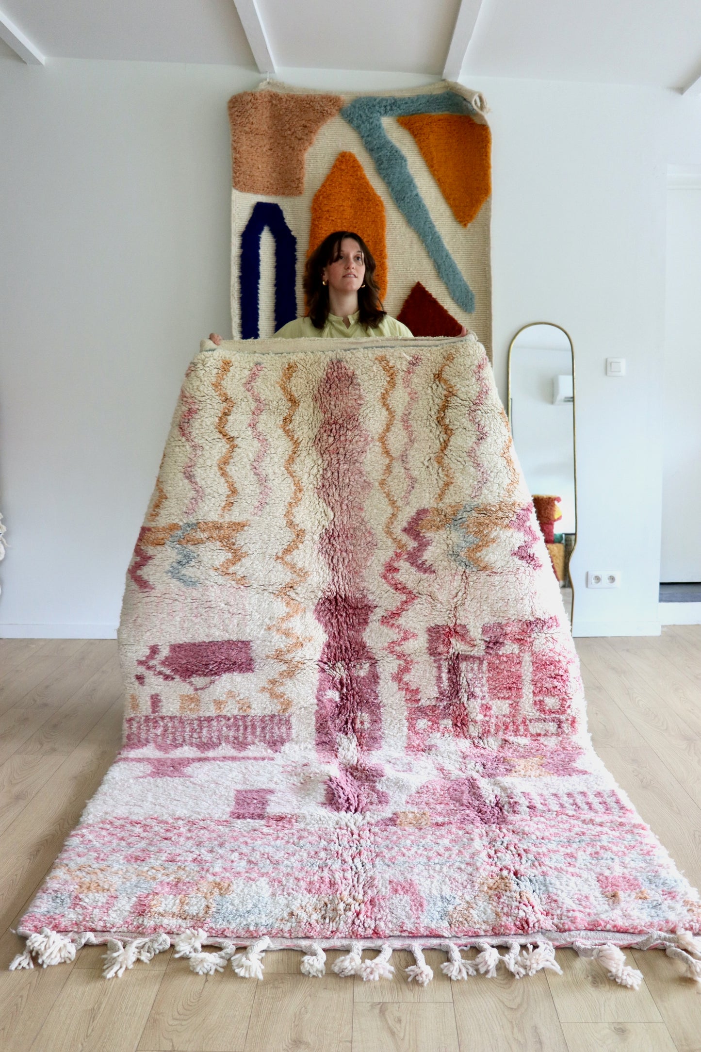 Beni Ouarain Moroccan Colorful Rug (1217) 242x153cm - Sugar