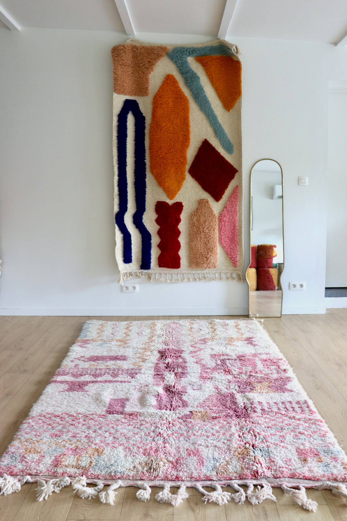 Beni Ouarain Moroccan Colorful Rug (1217) 242x153cm - Sugar