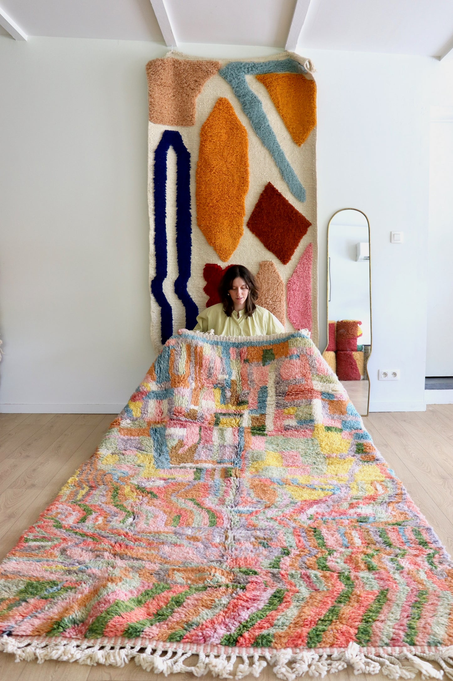 Beni Ouarain Moroccan Colorful Rug (1219) 253x168cm - Fairy Fields