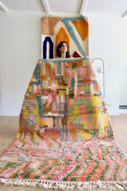 Beni Ouarain Moroccan Colorful Rug (1219) 253x168cm - Fairy Fields