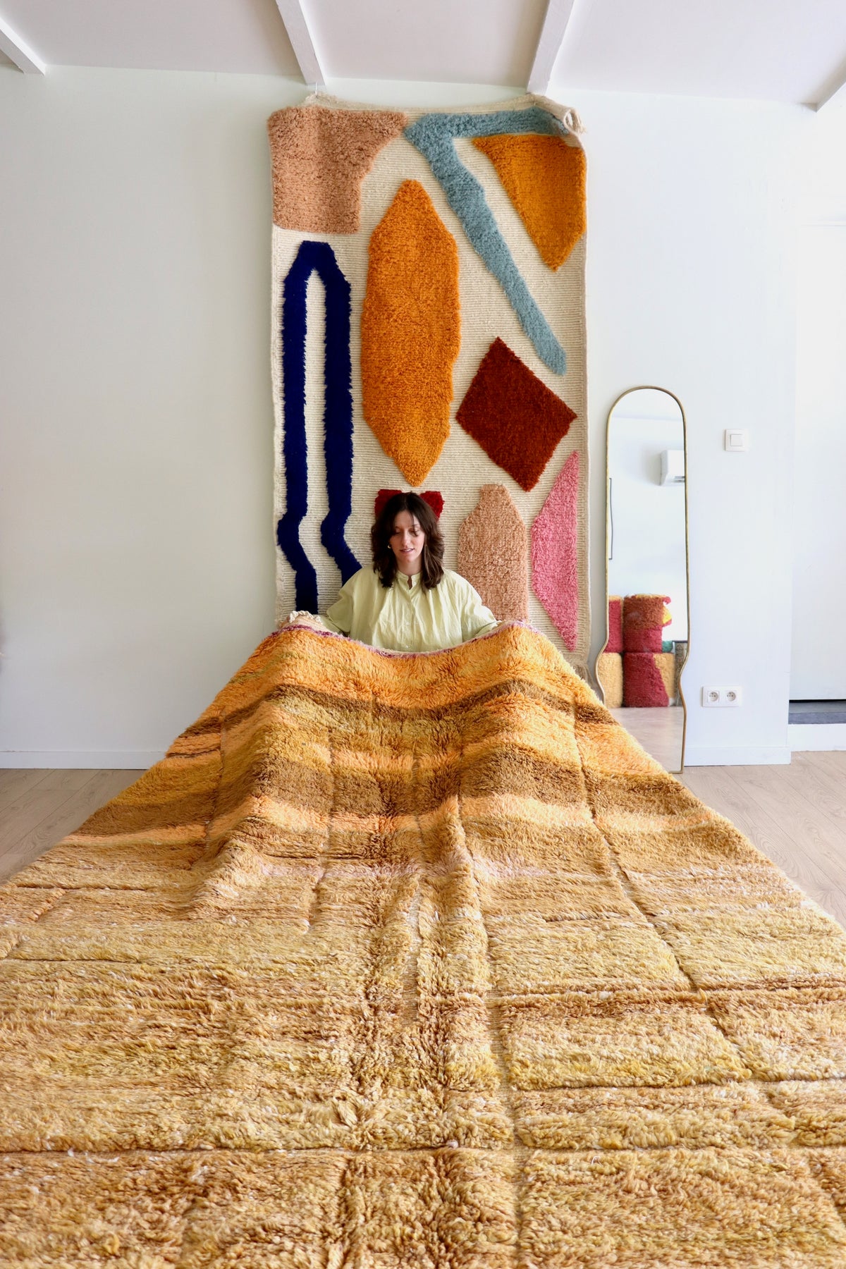 Beni Ouarain Marokkaans kleurrijk tapijt (1292) 309x226cm - Cumin