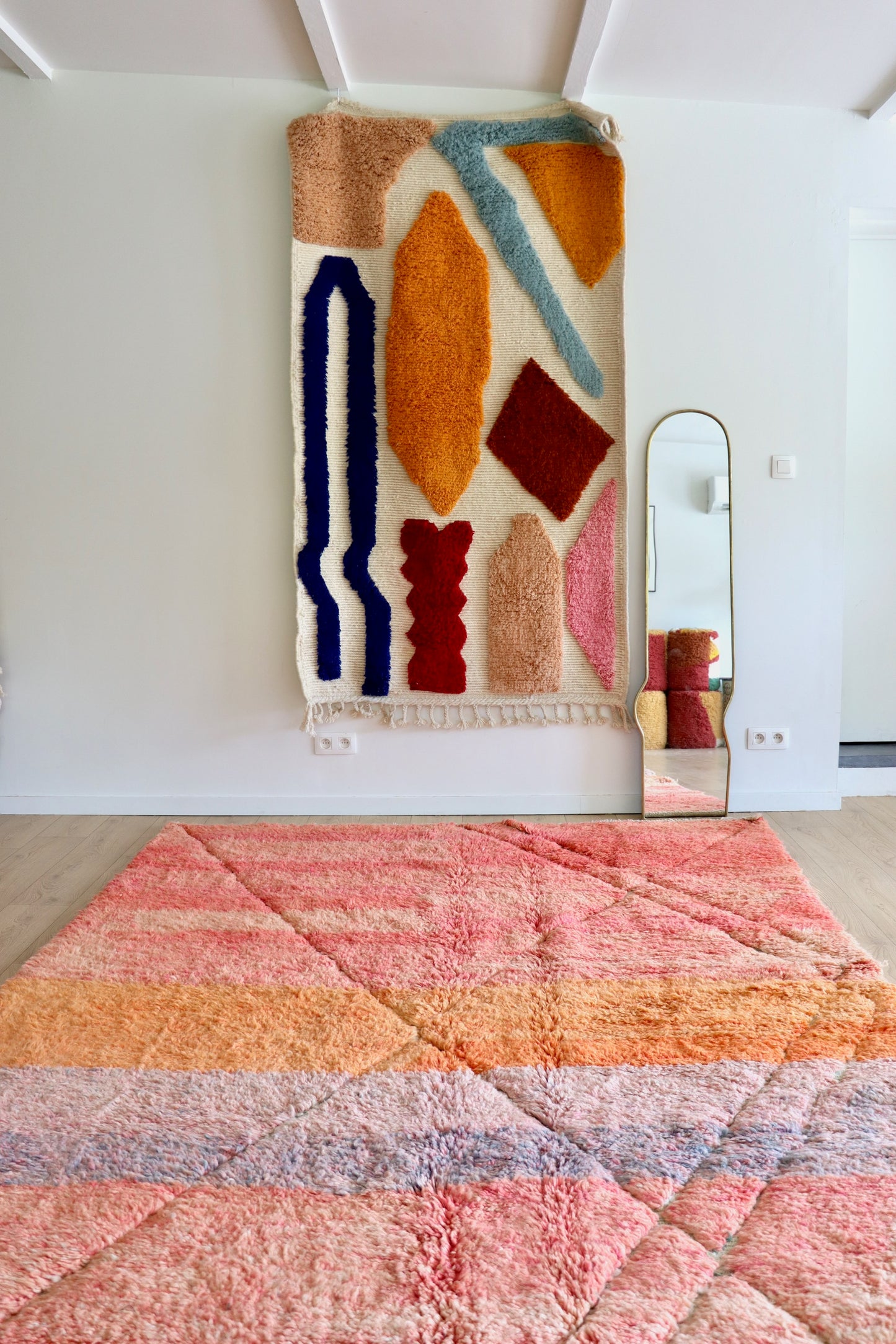 Beni Ouarain Moroccan Colorful Rug (1234) 300x210cm - Sunset