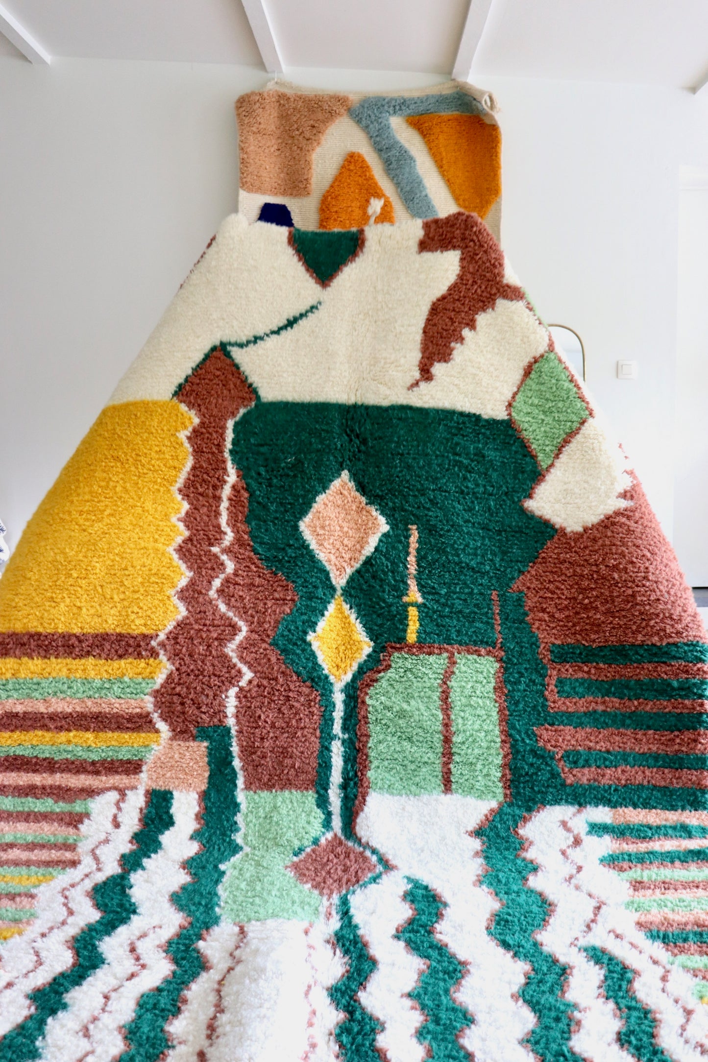 Tree of Colors Design Berber Rug (1229) 287x200cm - Emerald
