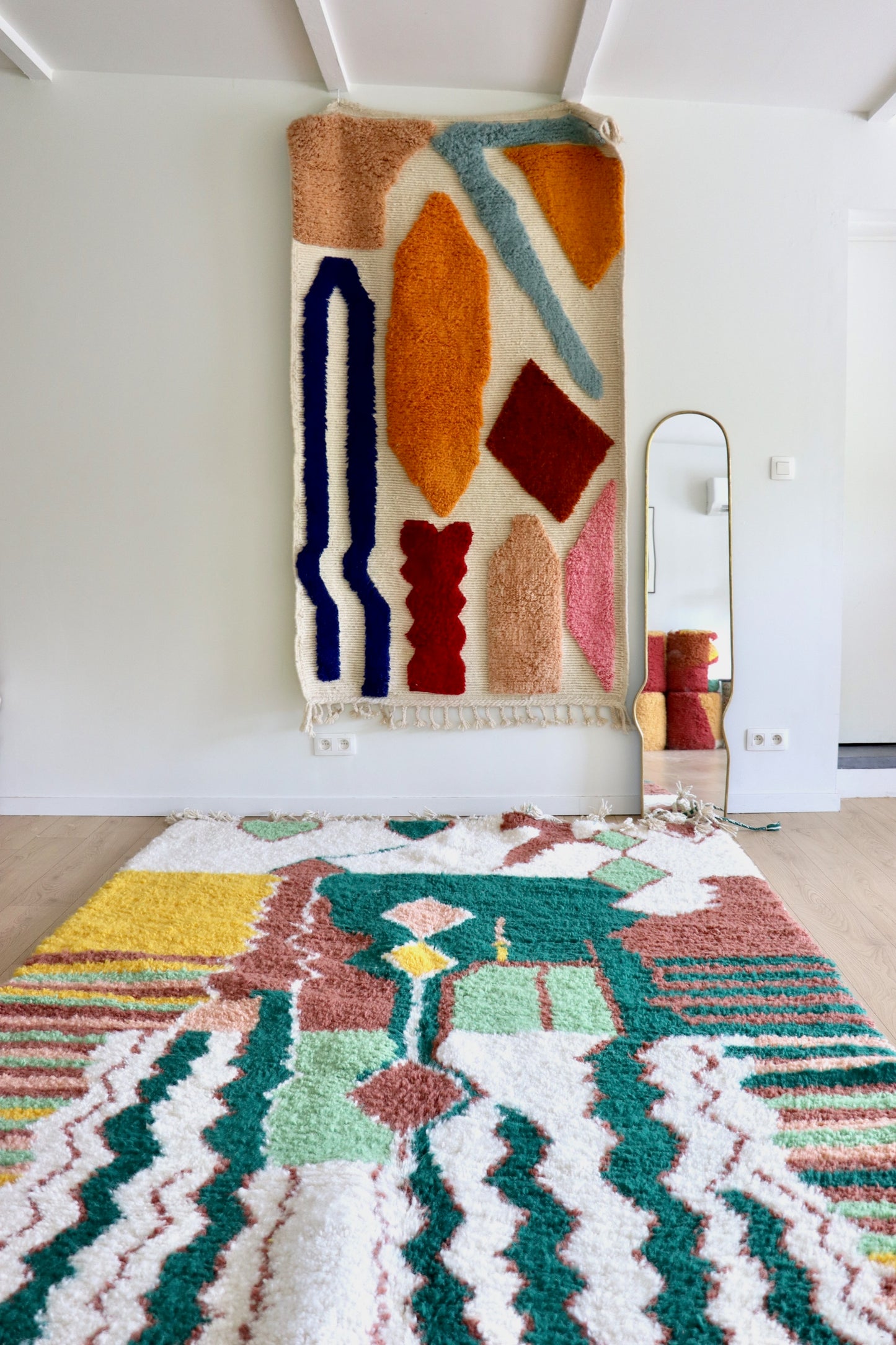 Tree of Colors Design Berber Rug (1229) 287x200cm - Emerald