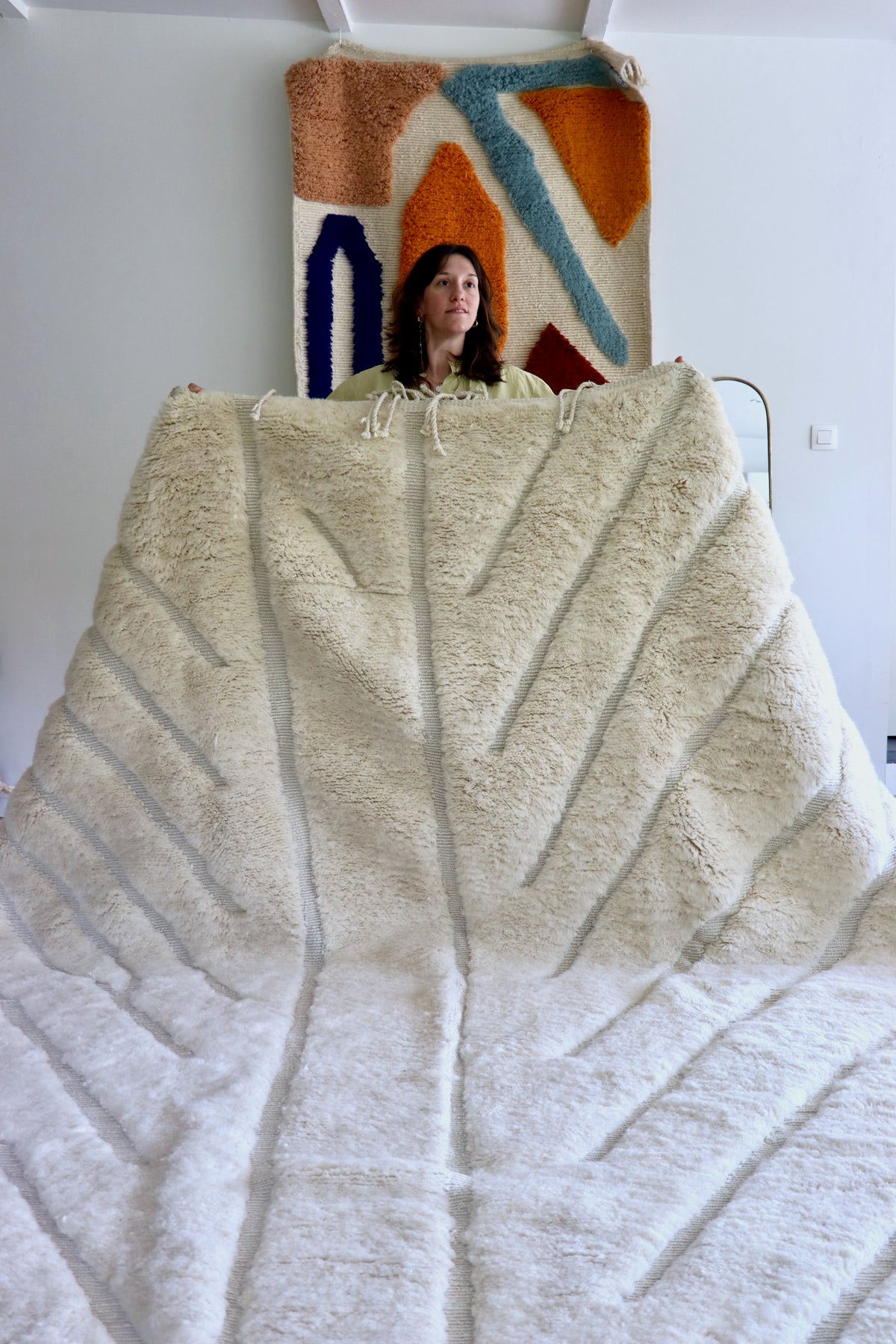 Tapis marocain Mrirt (1310) 410x310cm - Milk Foam