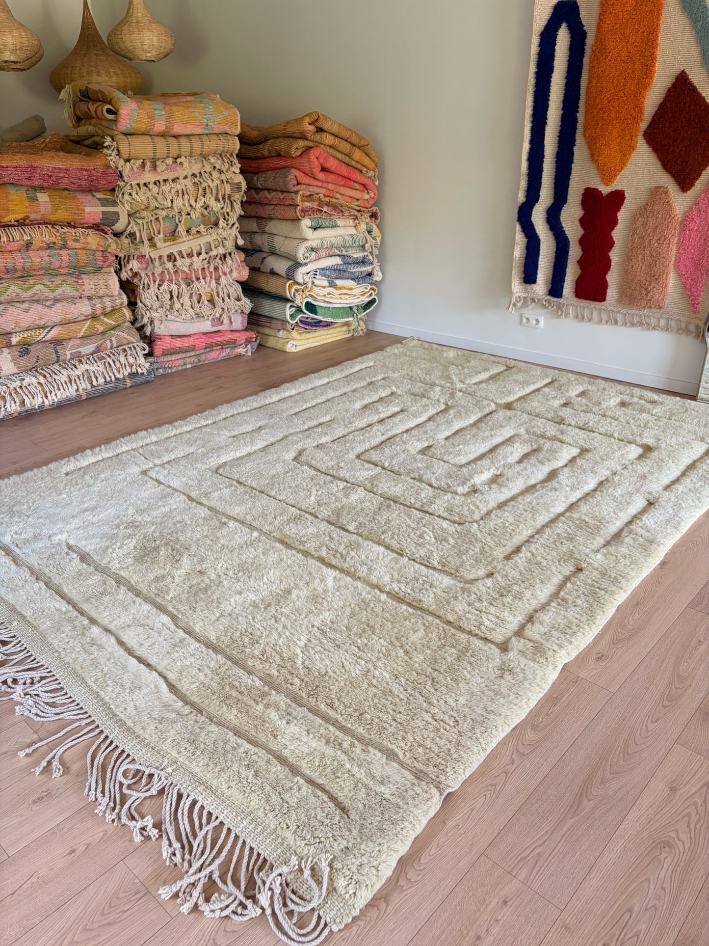 Mrirt Moroccan Rug (1241) 355x248cm - Lime