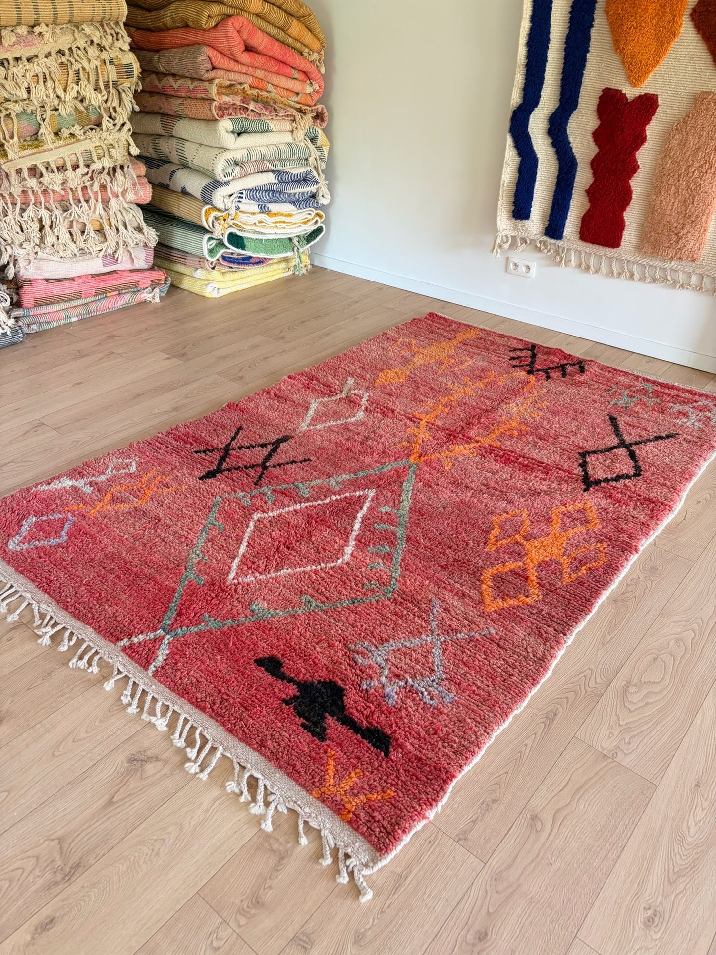 Boujaad Moroccan Colorful Rug (1208) 255x170 - Red Earth